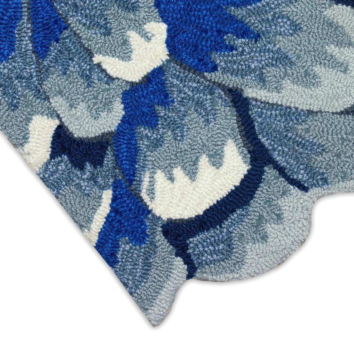 Liora Manne Frontporch Mum Indoor/Outdoor Rug Blue 5' RD - 5' RD