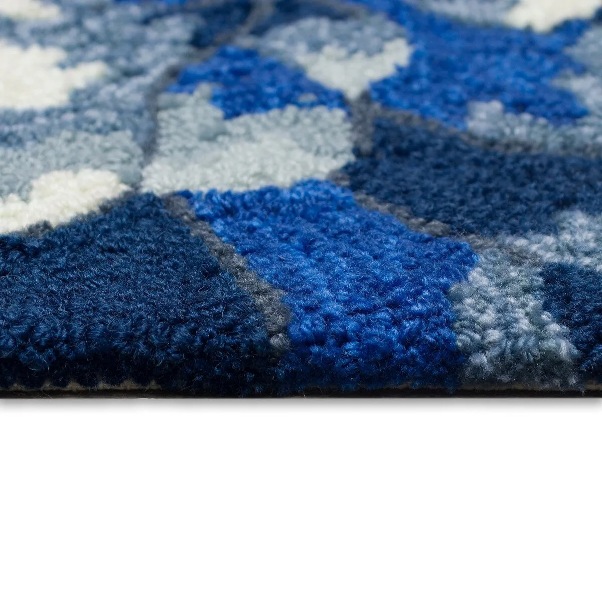 Liora Manne Frontporch Mum Indoor/Outdoor Rug Blue 5' RD - 5' RD