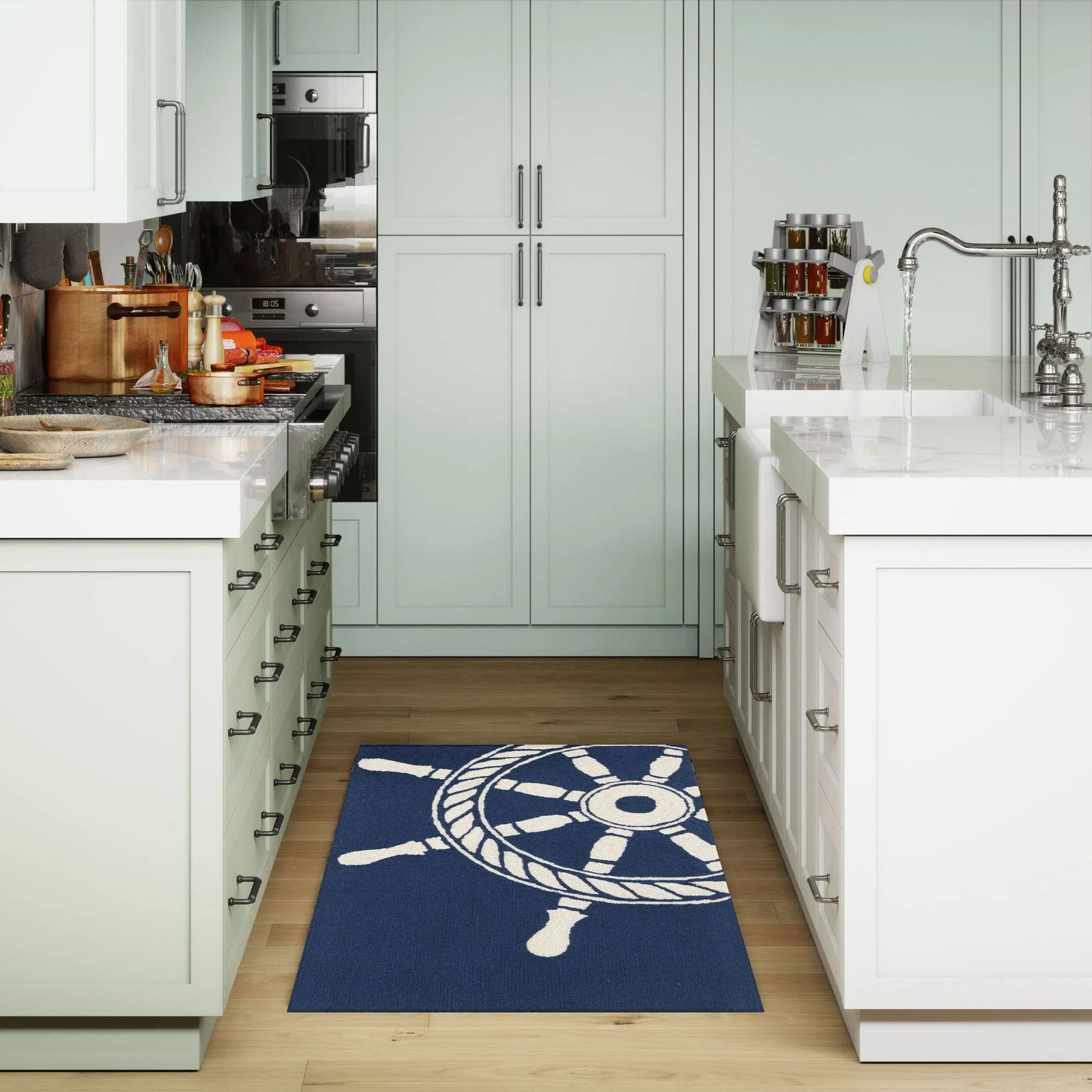 Liora Manne Frontporch Ship Wheel Indoor/Outdoor Rug
