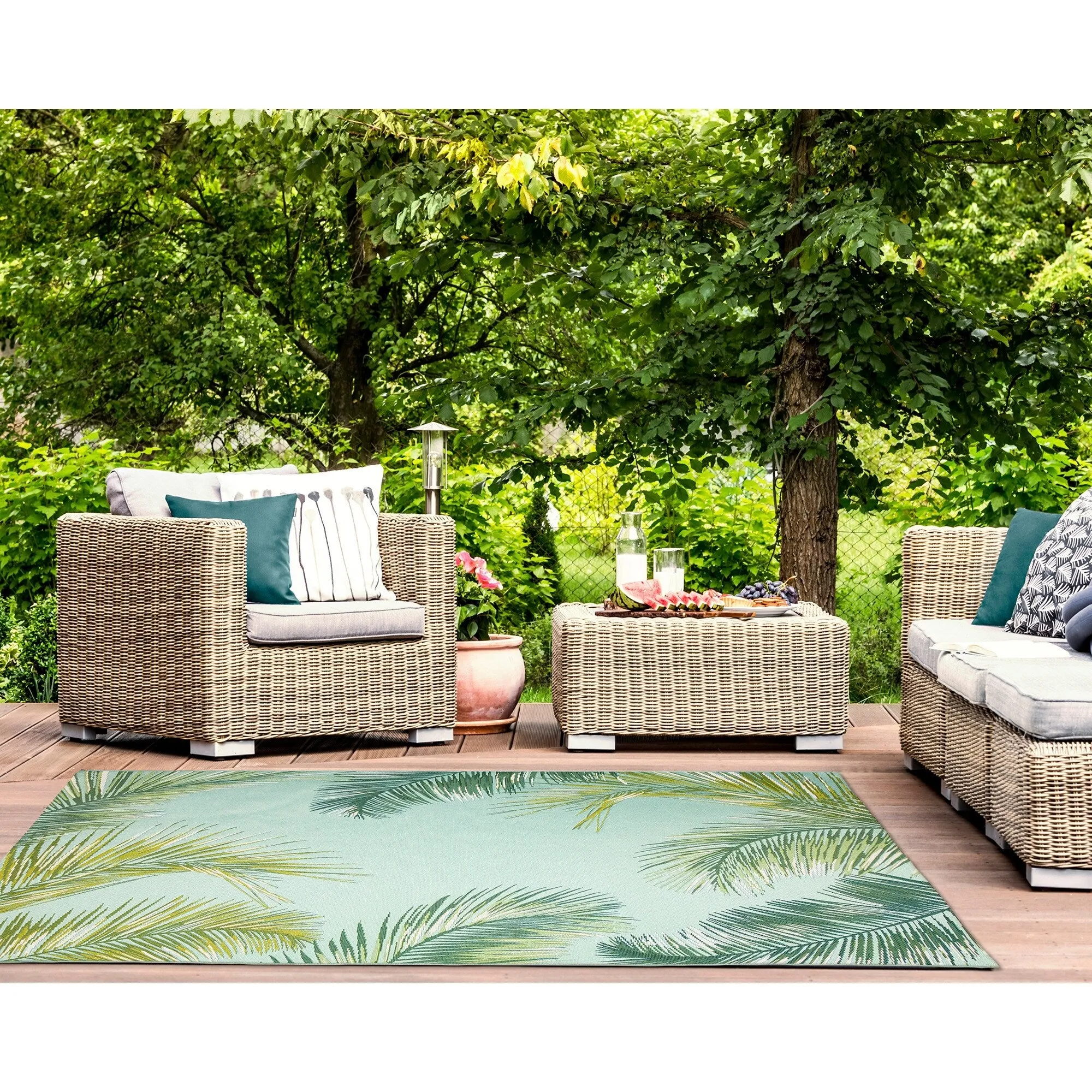 Liora Manne Marina Palm Border Indoor/Outdoor Rug