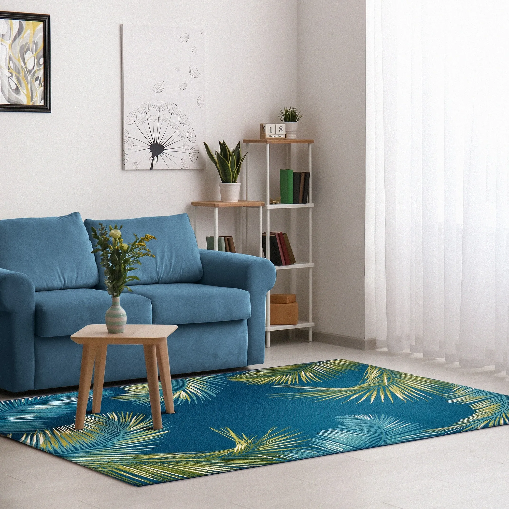 Liora Manne Marina Palm Border Indoor/Outdoor Rug