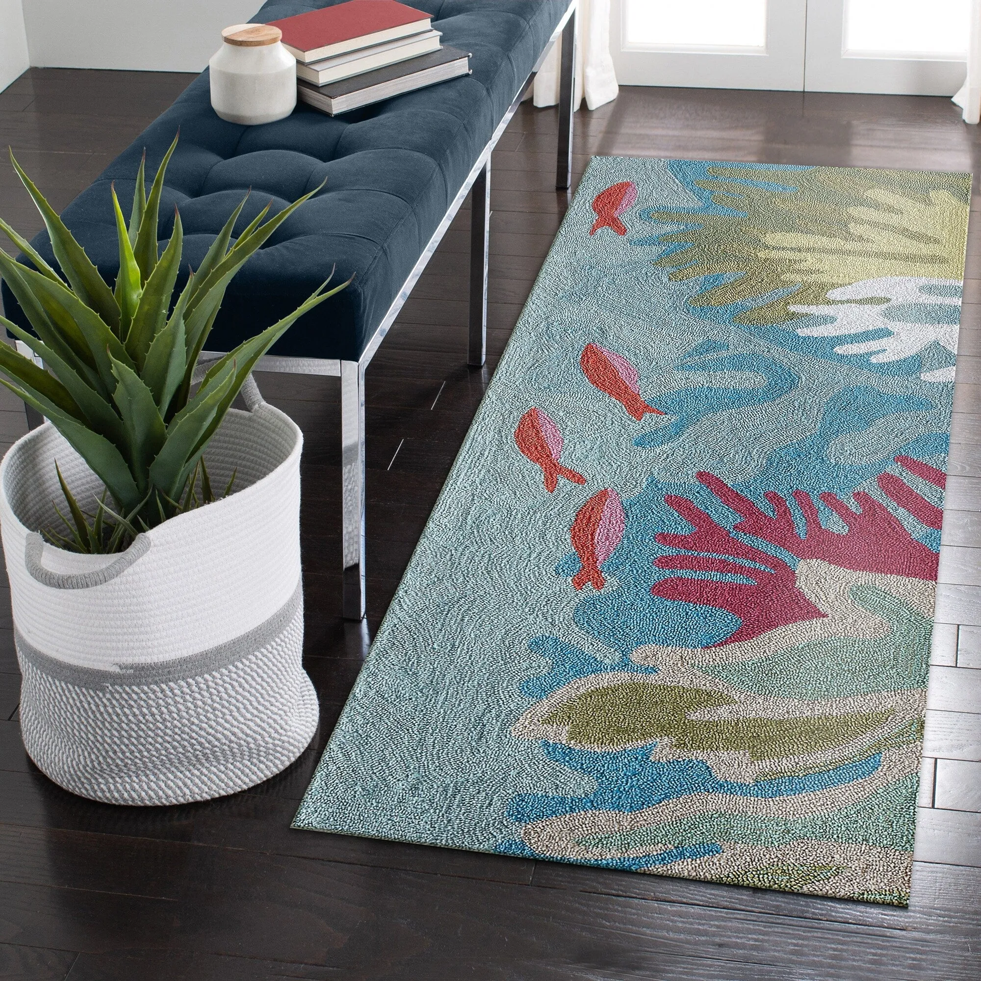 Liora Manne Ravella Ocean View Indoor/Outdoor Rug Blue 2' x 5' - 2' x 5'