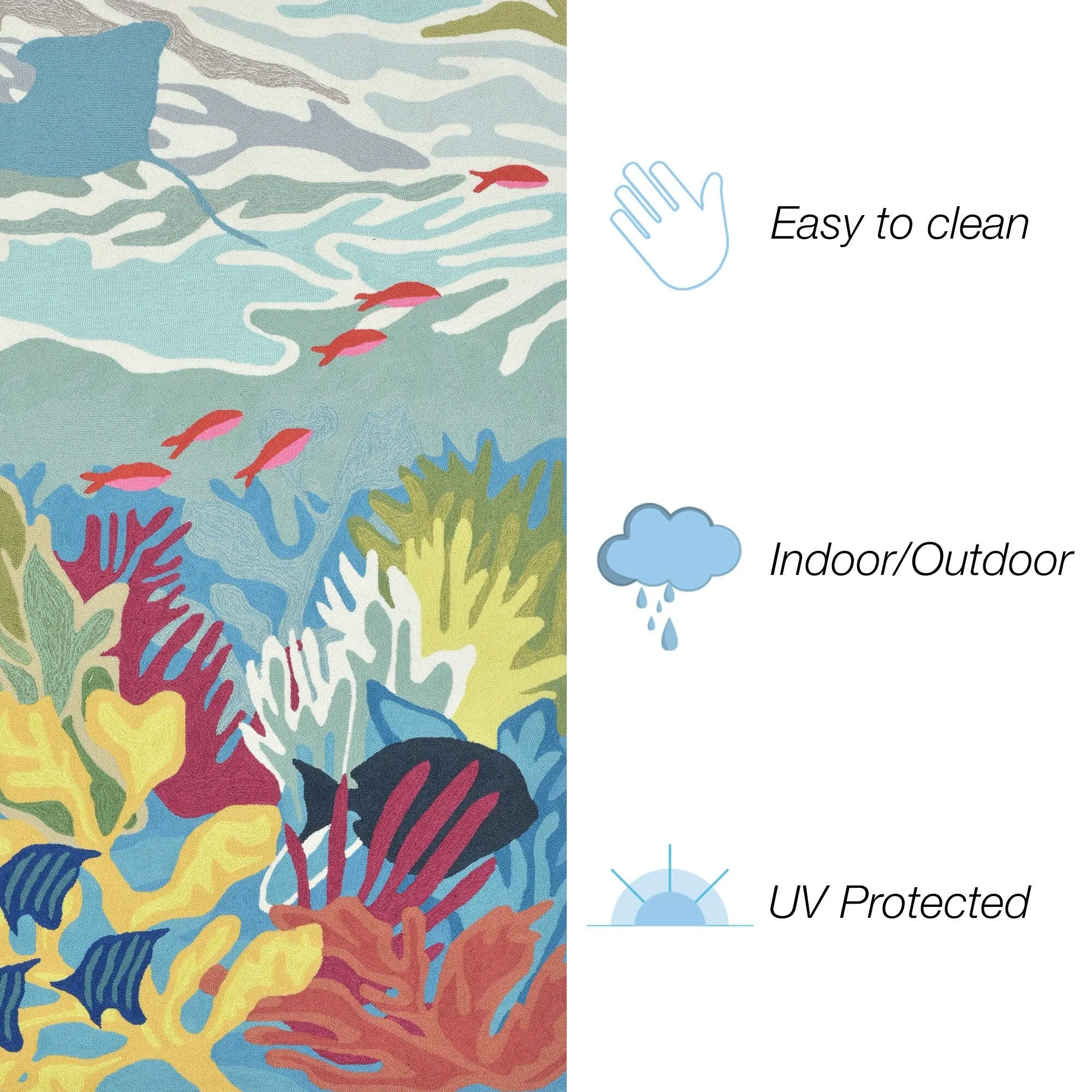 Liora Manne Ravella Ocean View Indoor/Outdoor Rug Blue 2' x 5' - 2' x 5'