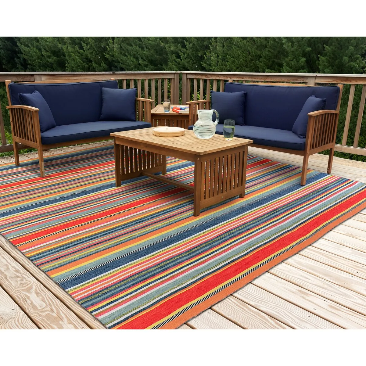 Liora Manne Sonoma Malibu Stripe Hand-woven Indoor/ Outdoor Area Rug