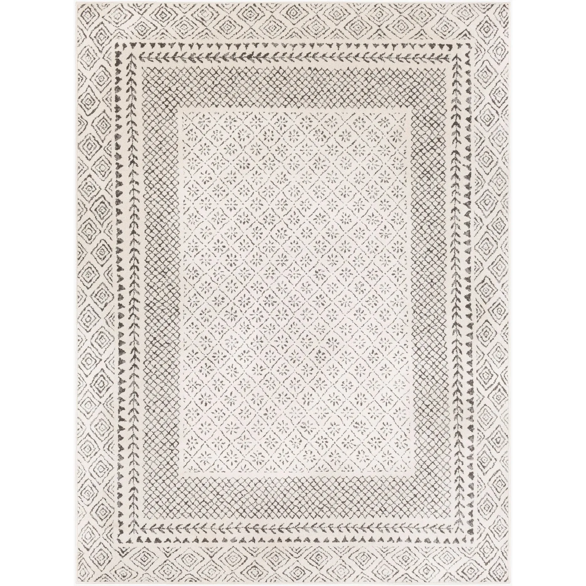 Livabliss Bahar Eclectic Border Area Rug