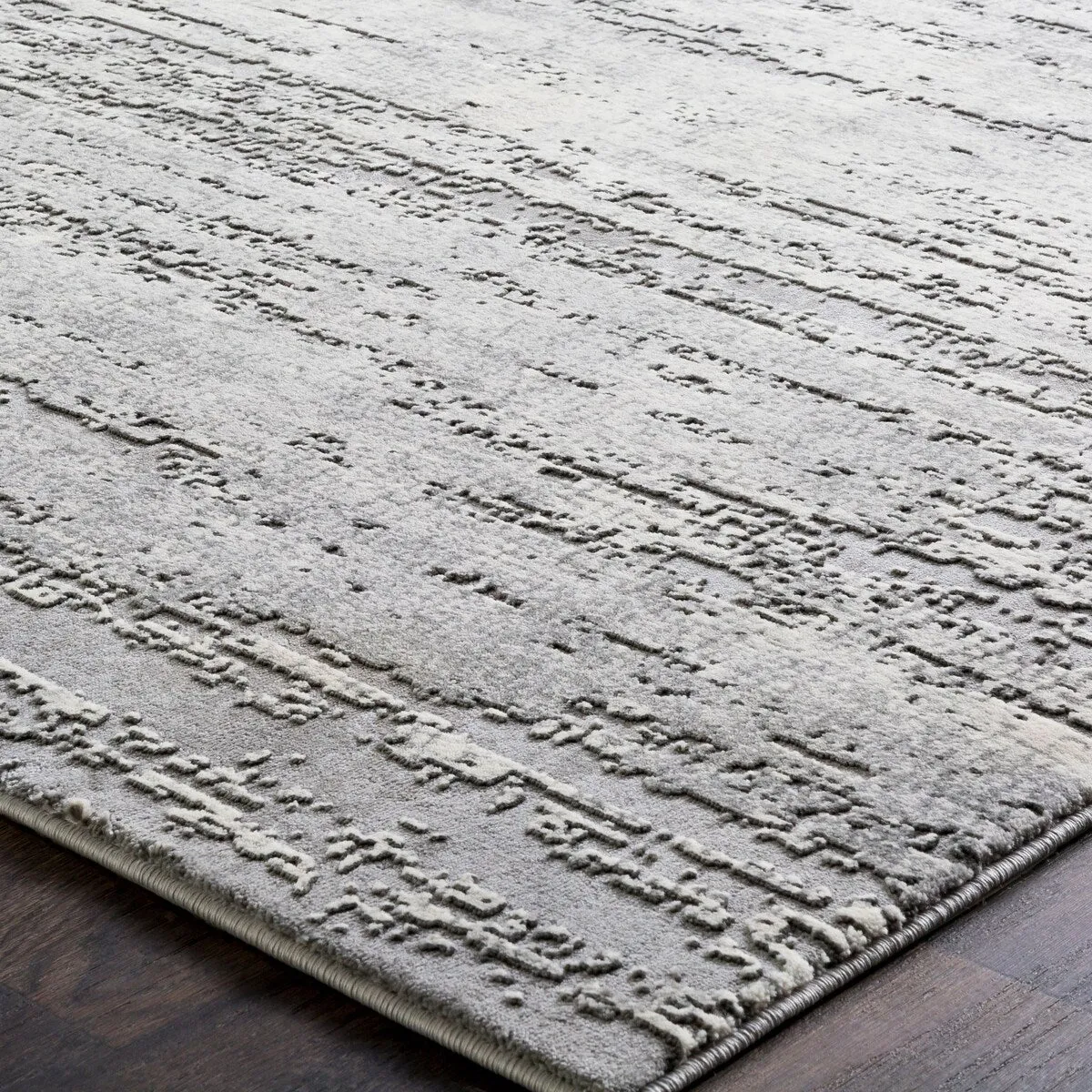 Livabliss Duncan Grey Distressed Abstract Area Rug