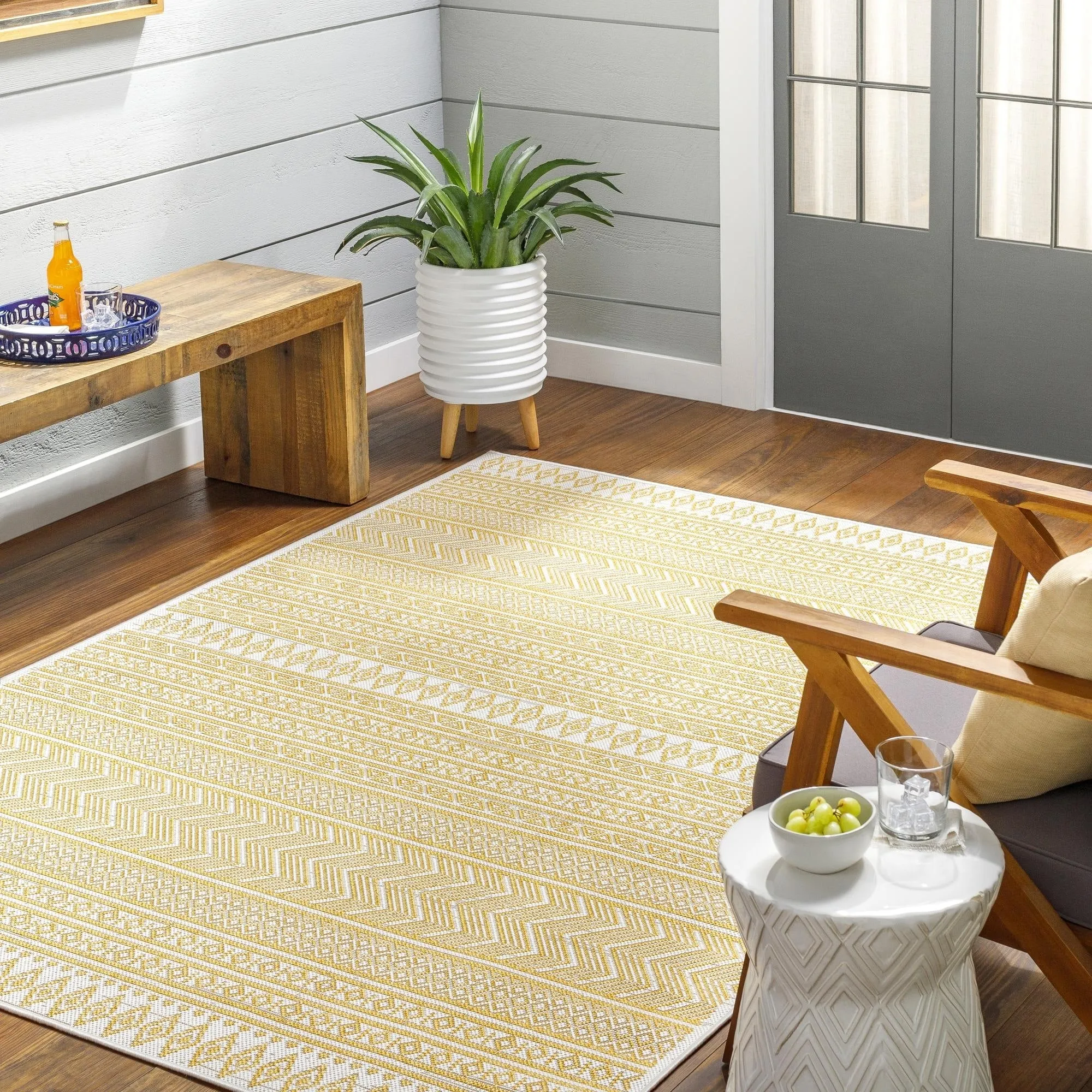 Livabliss Eagean Bohemian Tribal Outdoor Area Rug