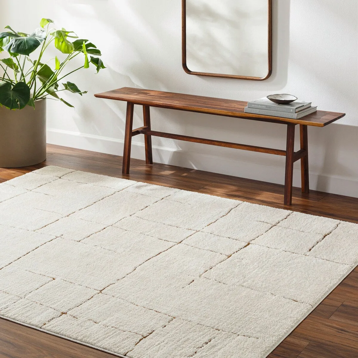 Livabliss Freud Modern Irregular Grid Area Rug