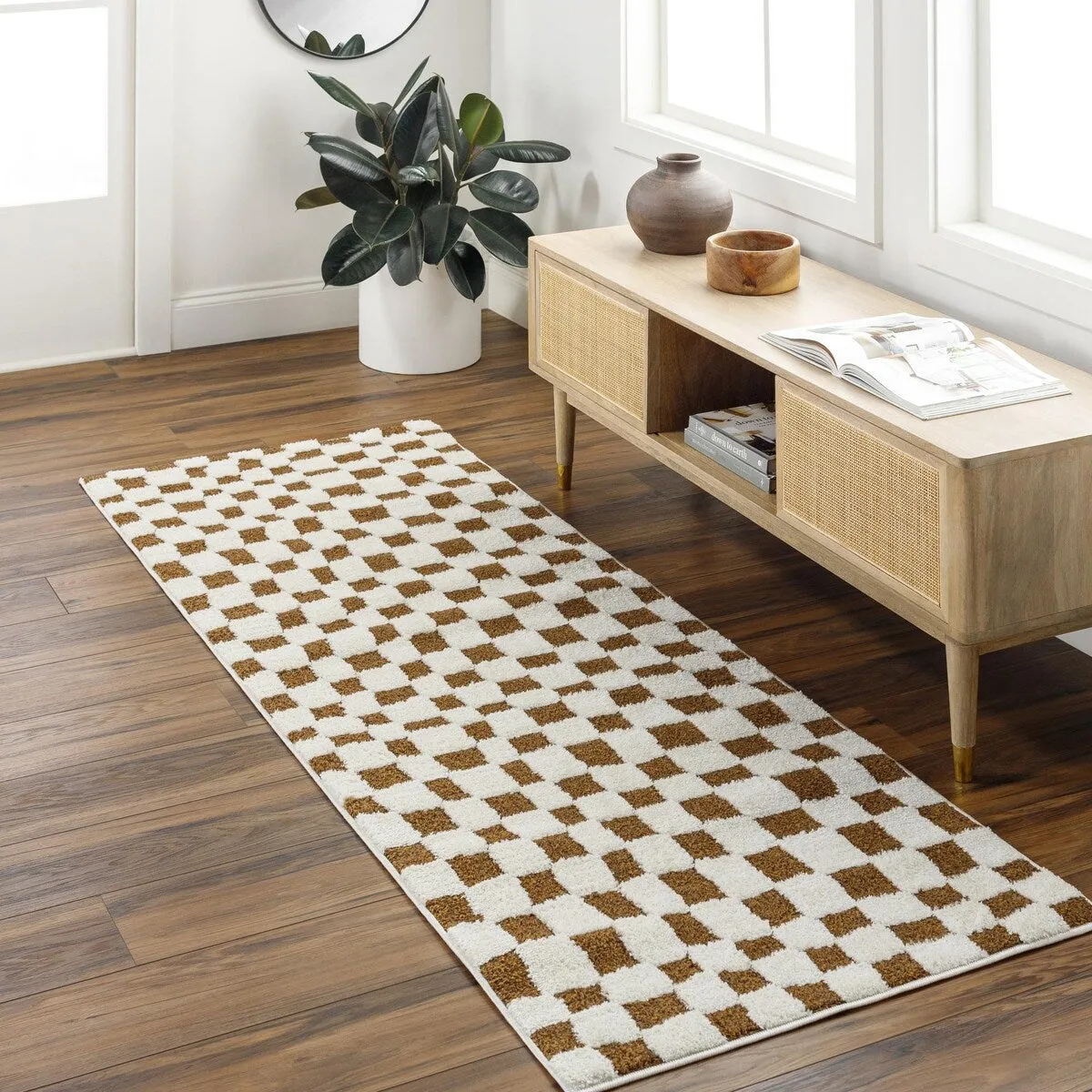 Livabliss Freud Optical Illusion Checkered Area Rug