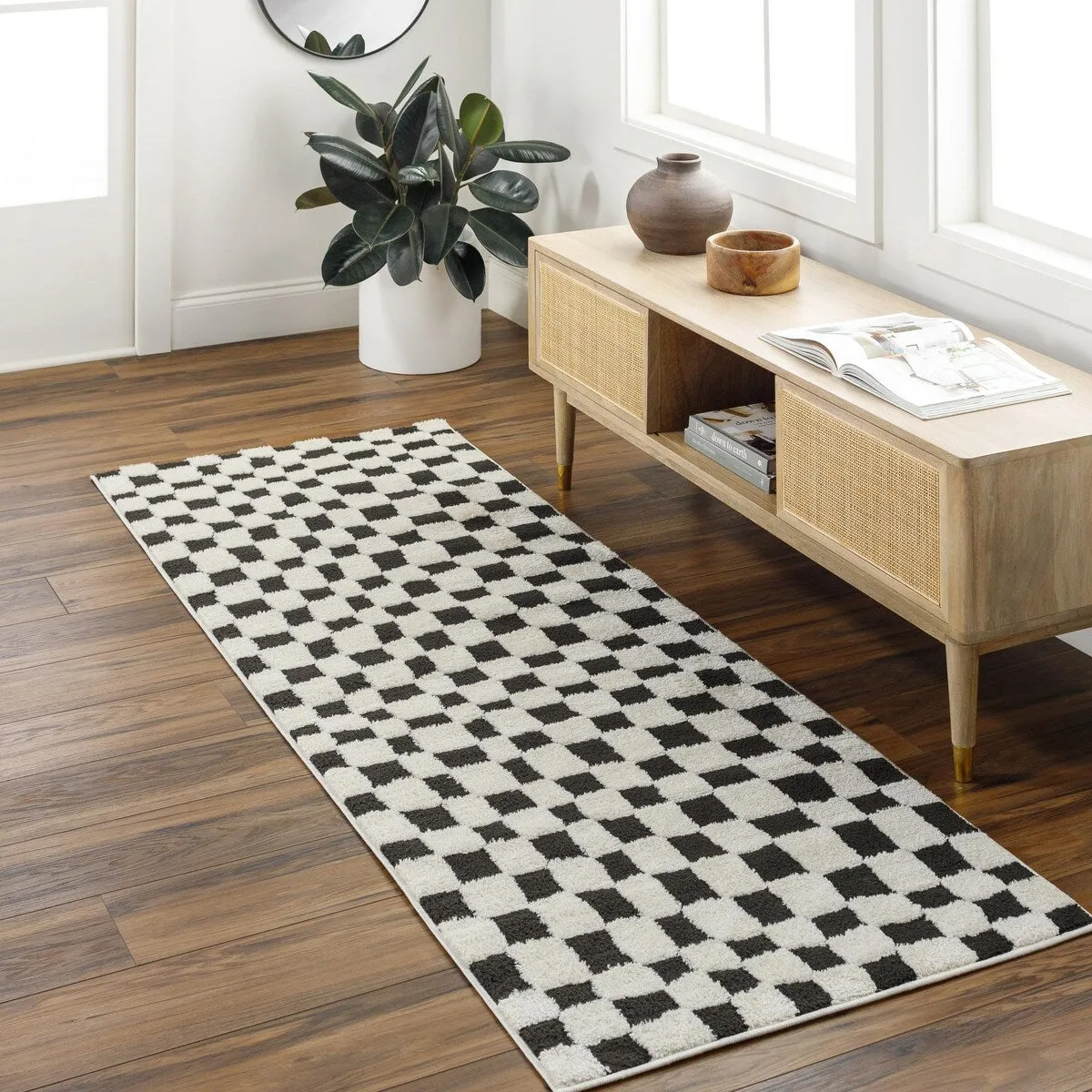 Livabliss Freud Optical Illusion Checkered Area Rug