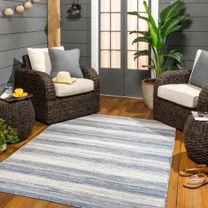 Livabliss Hampton Indoor/ Outdoor Ombre Striped Area Rug
