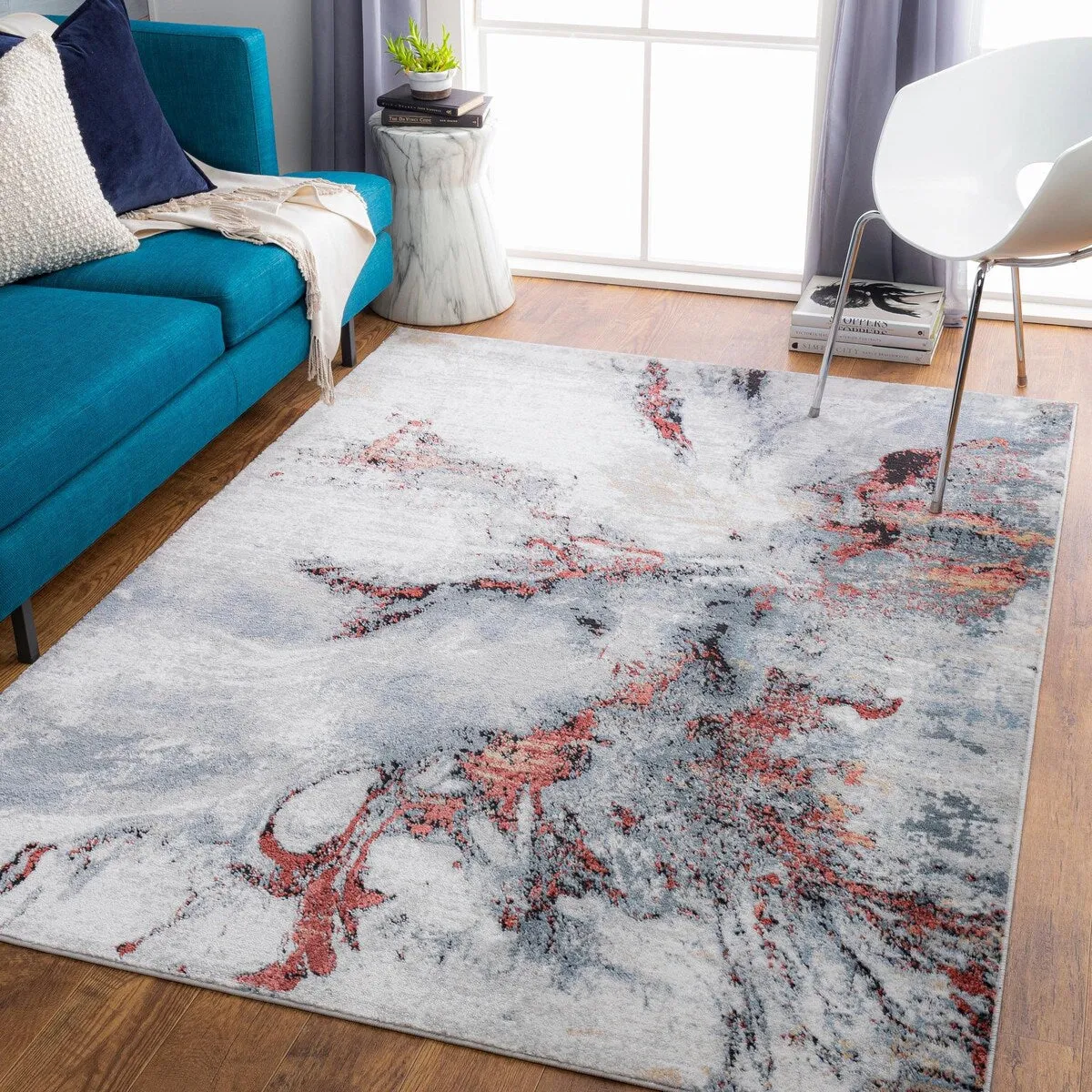 Livabliss Jolie Abstract Marble Area Rug