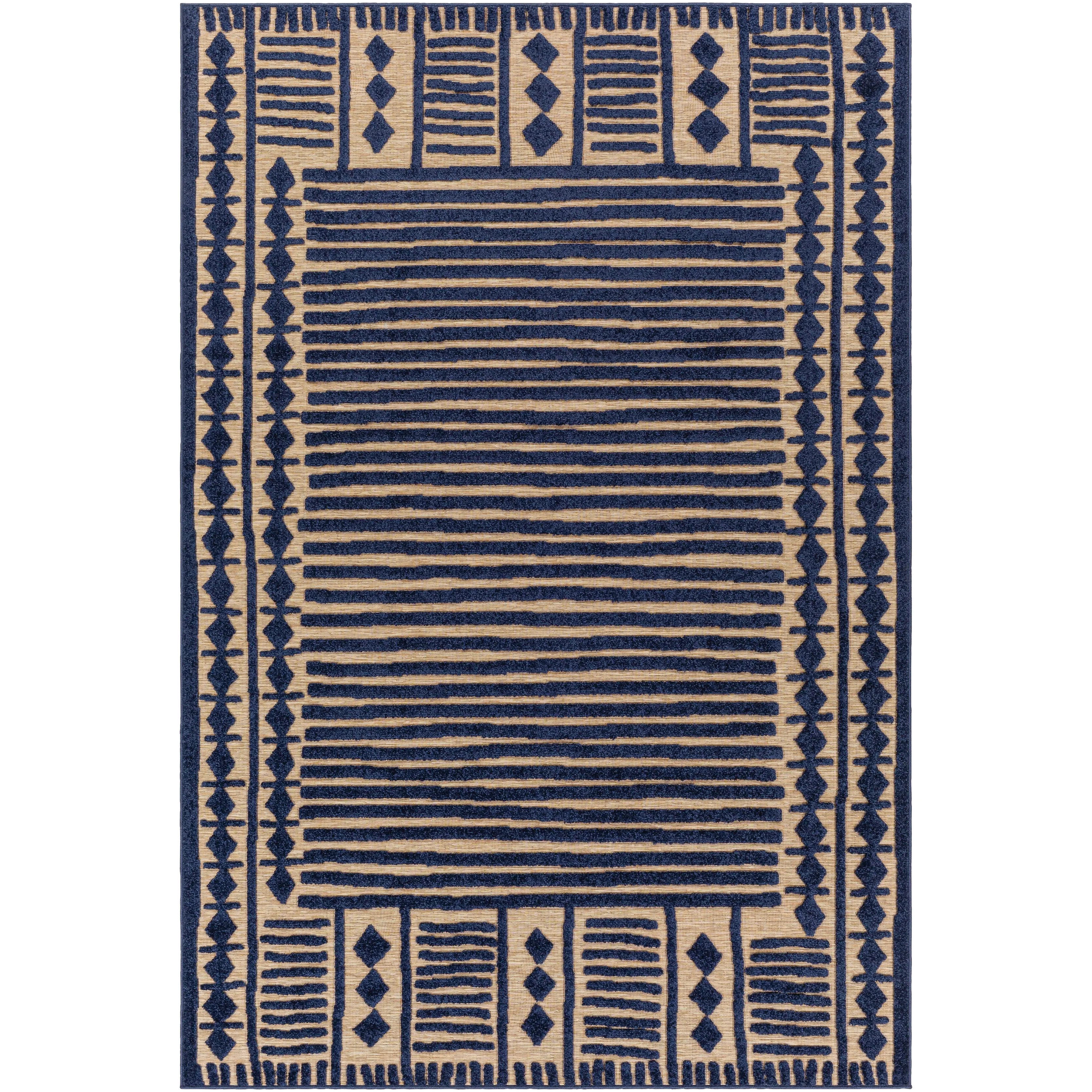 Livabliss Kaidi Global Stripe Outdoor Area Rug