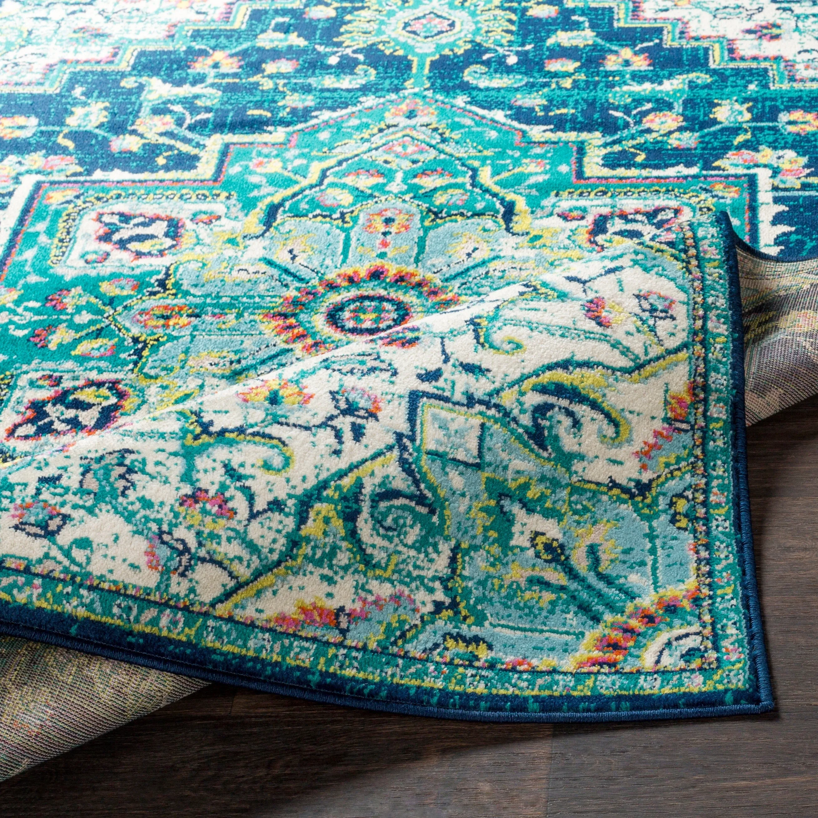 Livabliss Padma Traditional Teal Area Rug