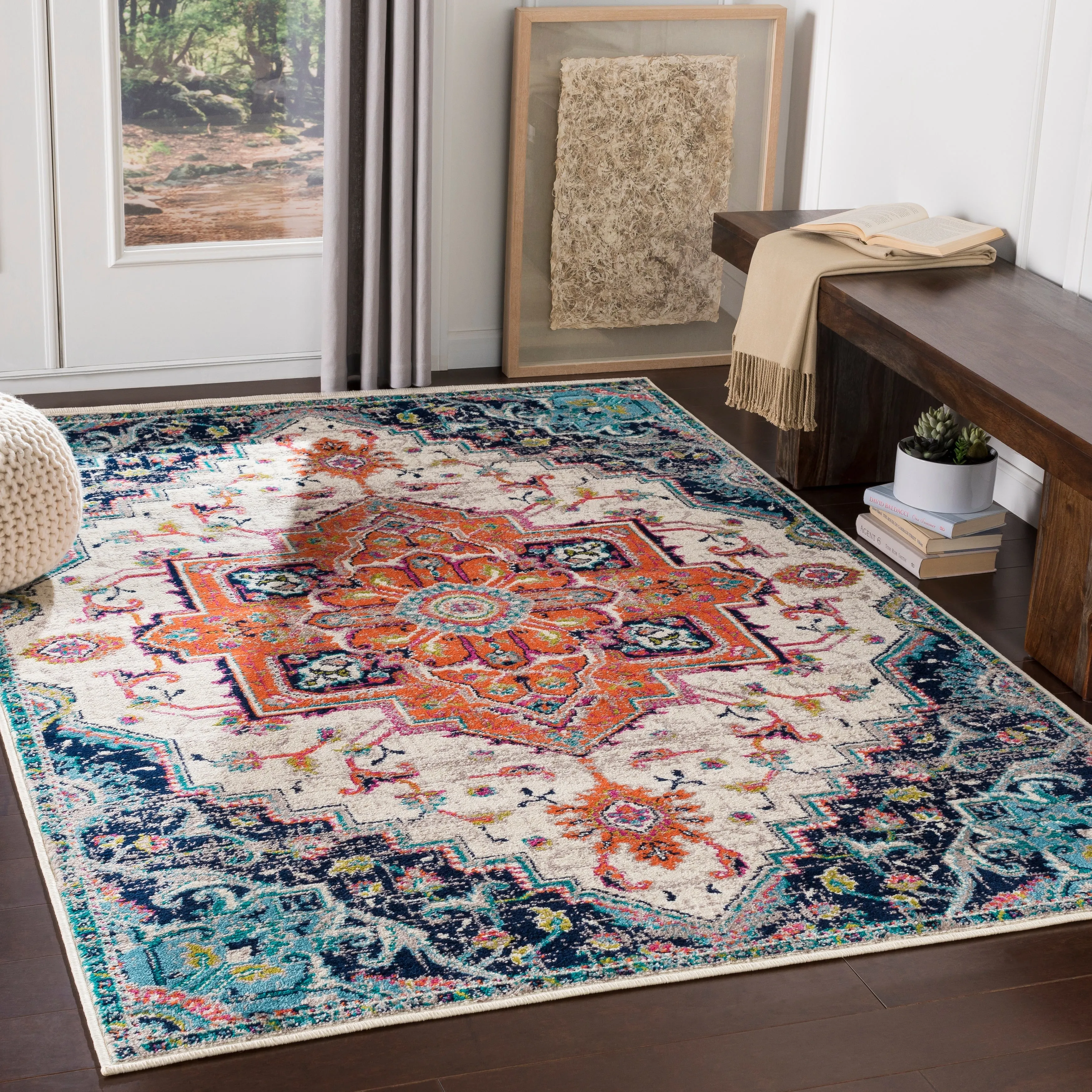 Livabliss Padma Traditional Teal Area Rug