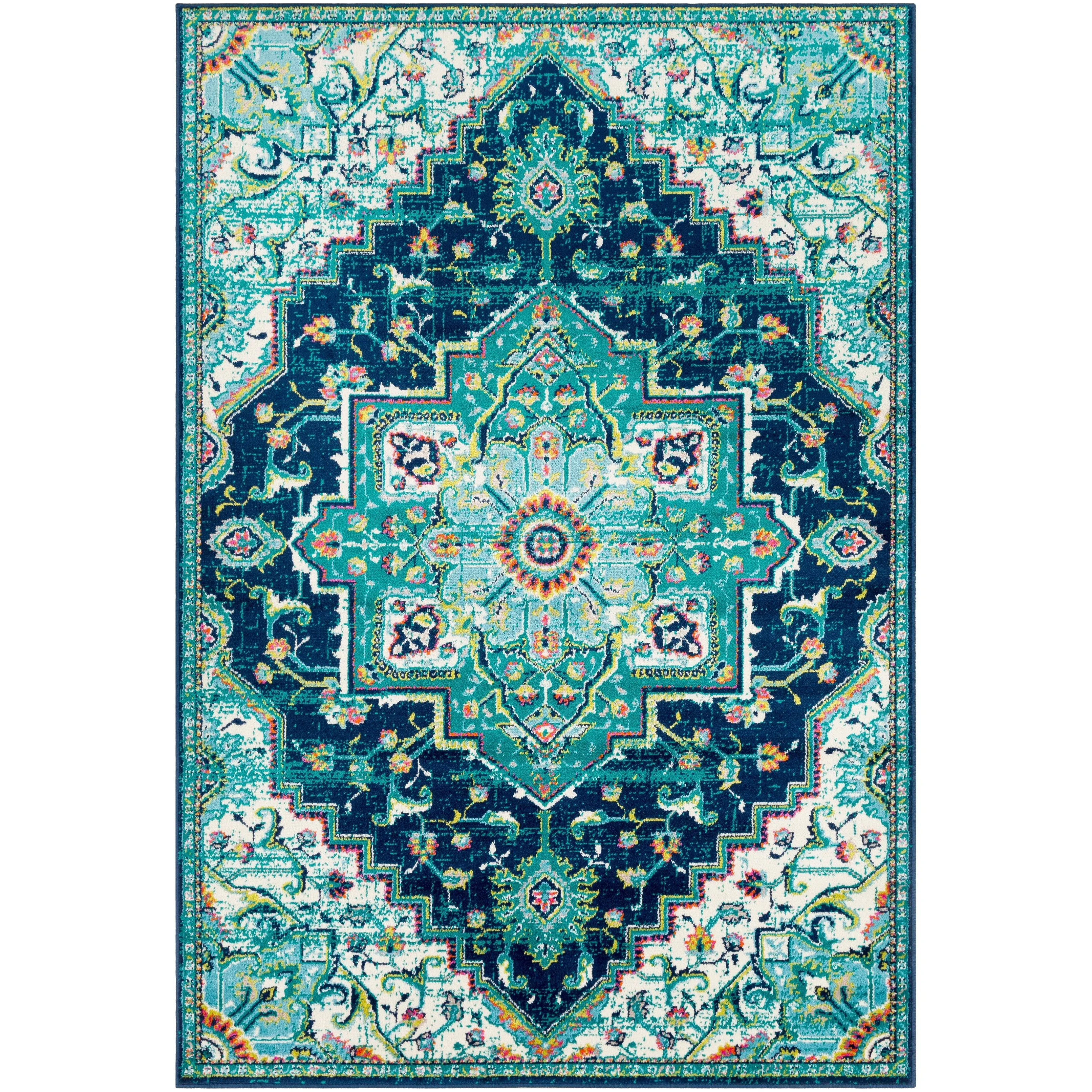 Livabliss Padma Traditional Teal Area Rug