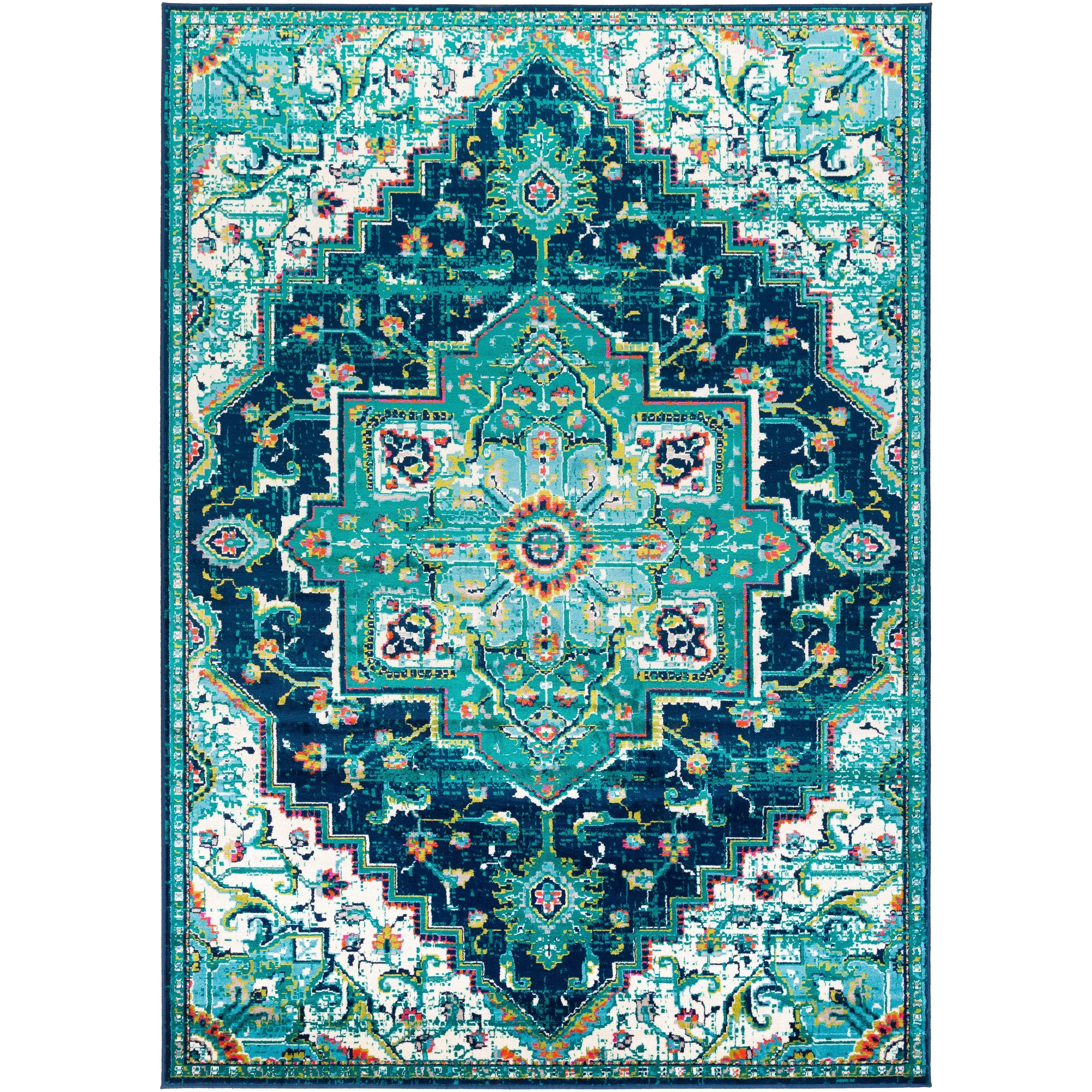 Livabliss Padma Traditional Teal Area Rug