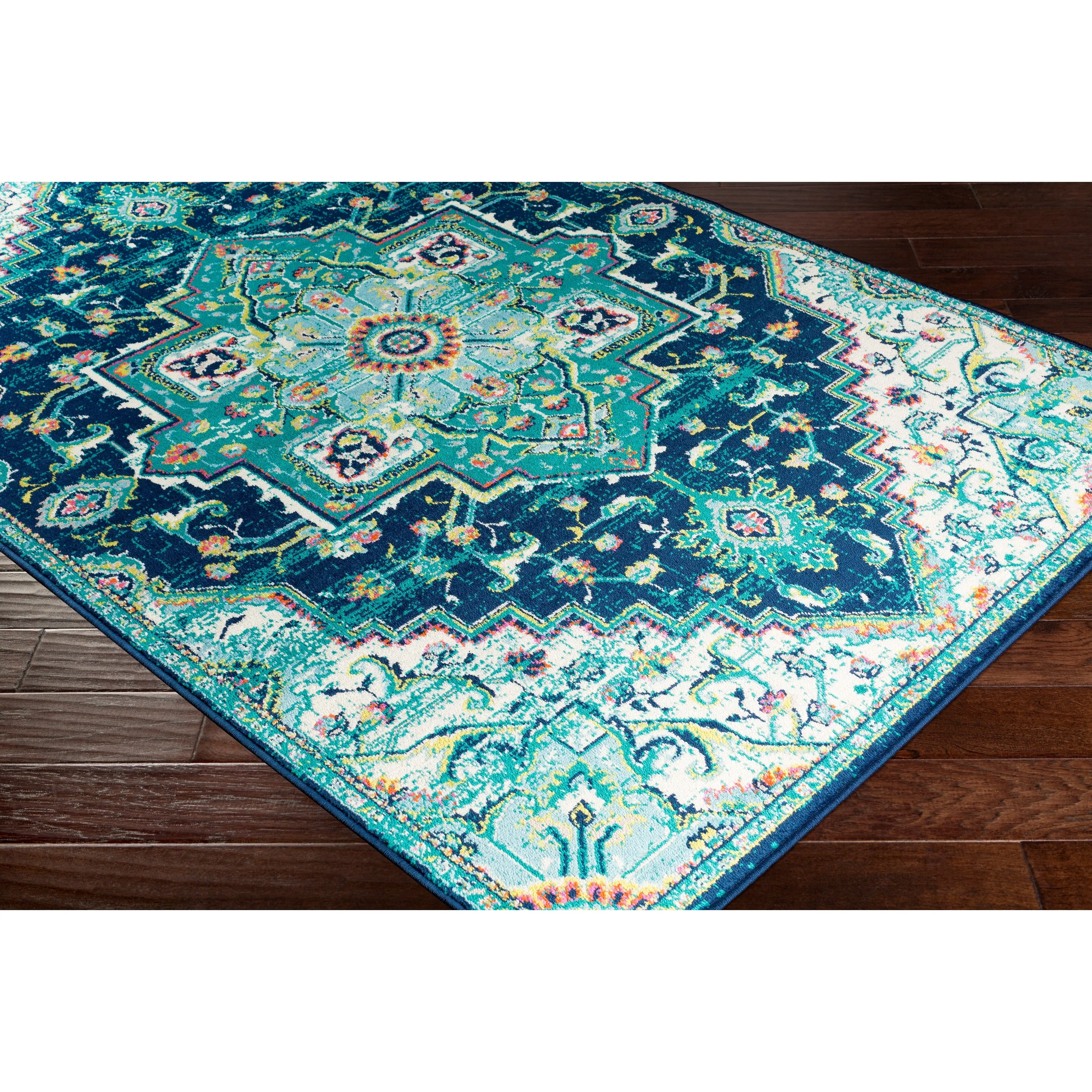 Livabliss Padma Traditional Teal Area Rug