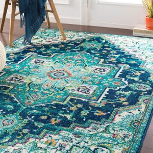 Livabliss Padma Traditional Teal Area Rug