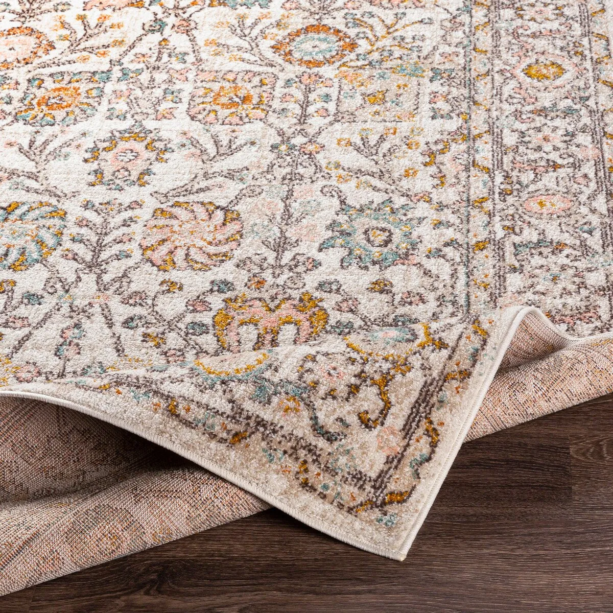 Livabliss Willa Bordered Floral Area Rug