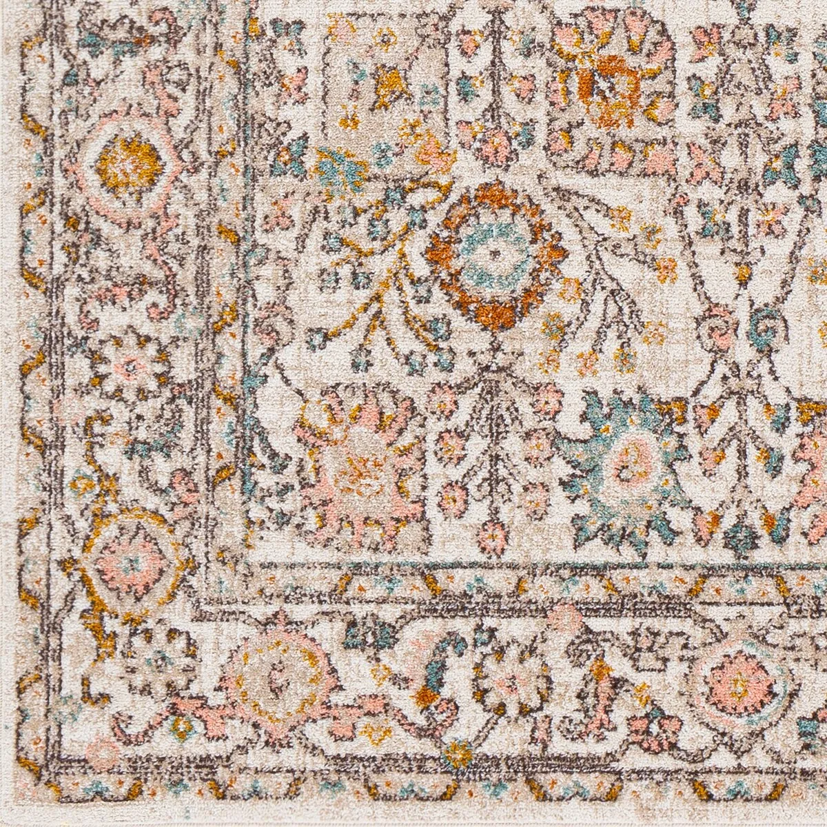Livabliss Willa Bordered Floral Area Rug