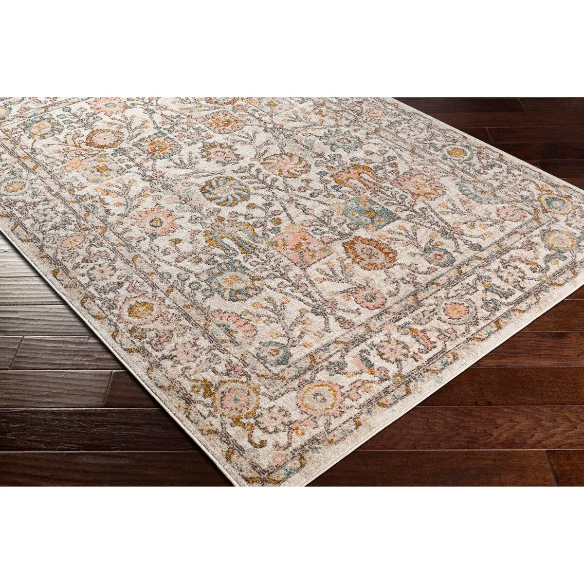 Livabliss Willa Bordered Floral Area Rug