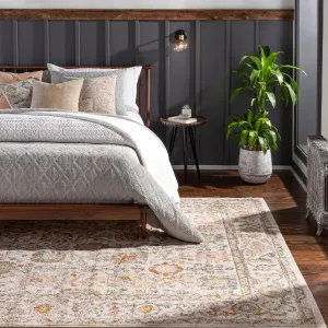 Livabliss Willa Bordered Floral Area Rug