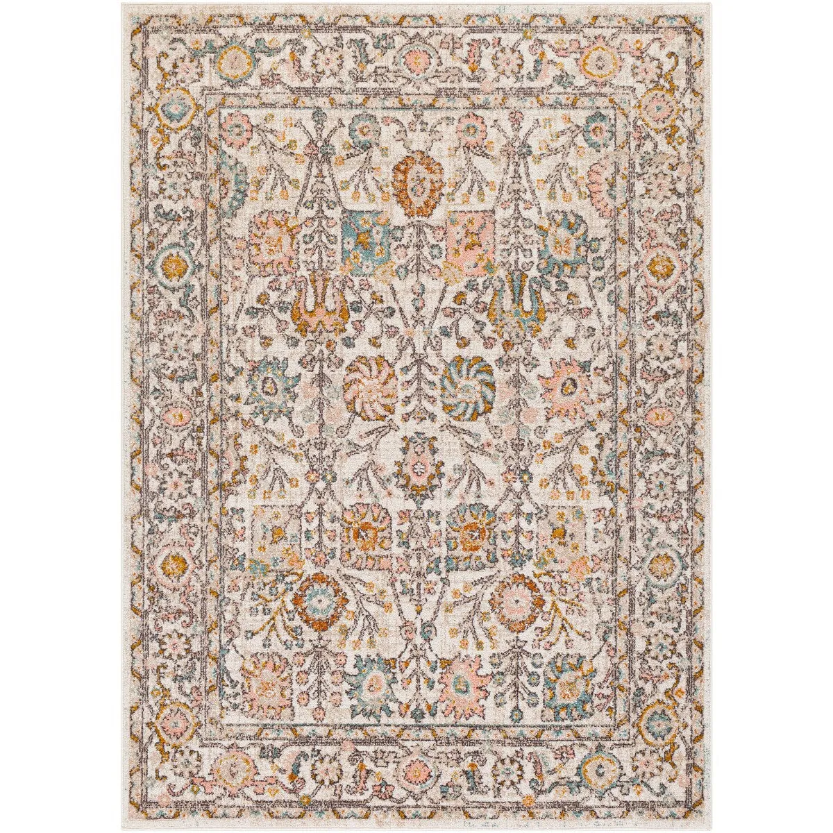 Livabliss Willa Bordered Floral Area Rug