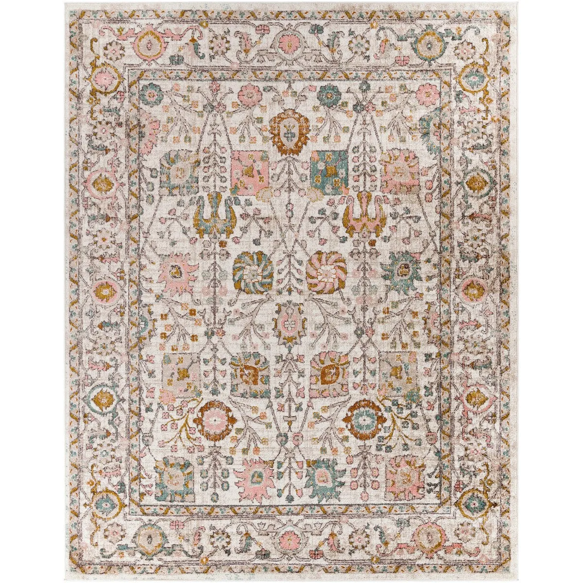 Livabliss Willa Bordered Floral Area Rug