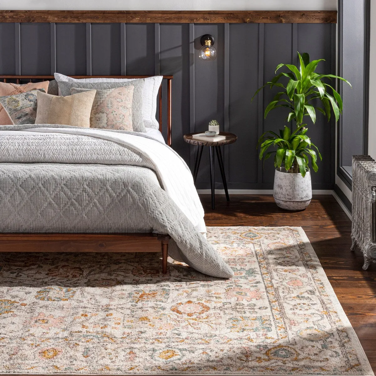 Livabliss Willa Bordered Floral Area Rug
