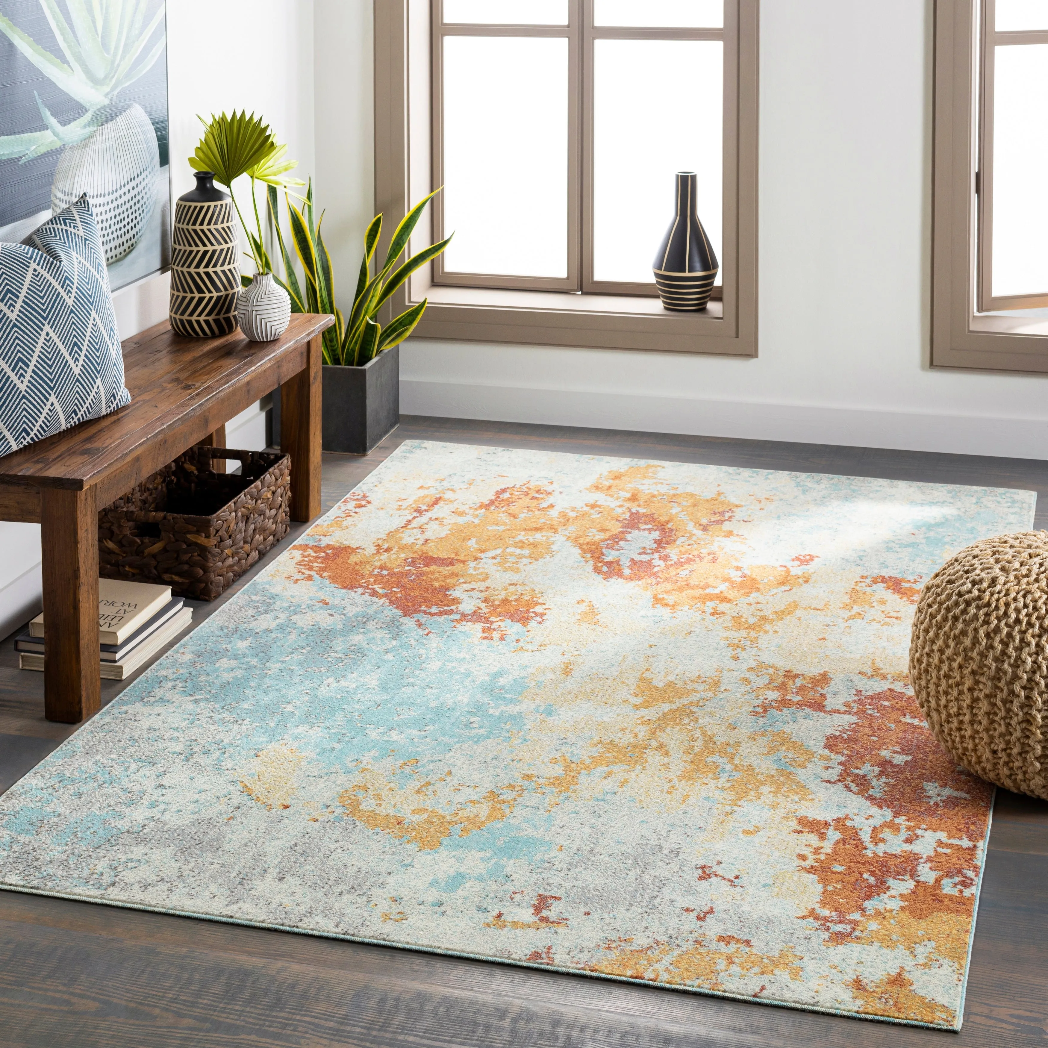 Livabliss Willah Indoor / Outdoor Abstract Industrial Area Rug