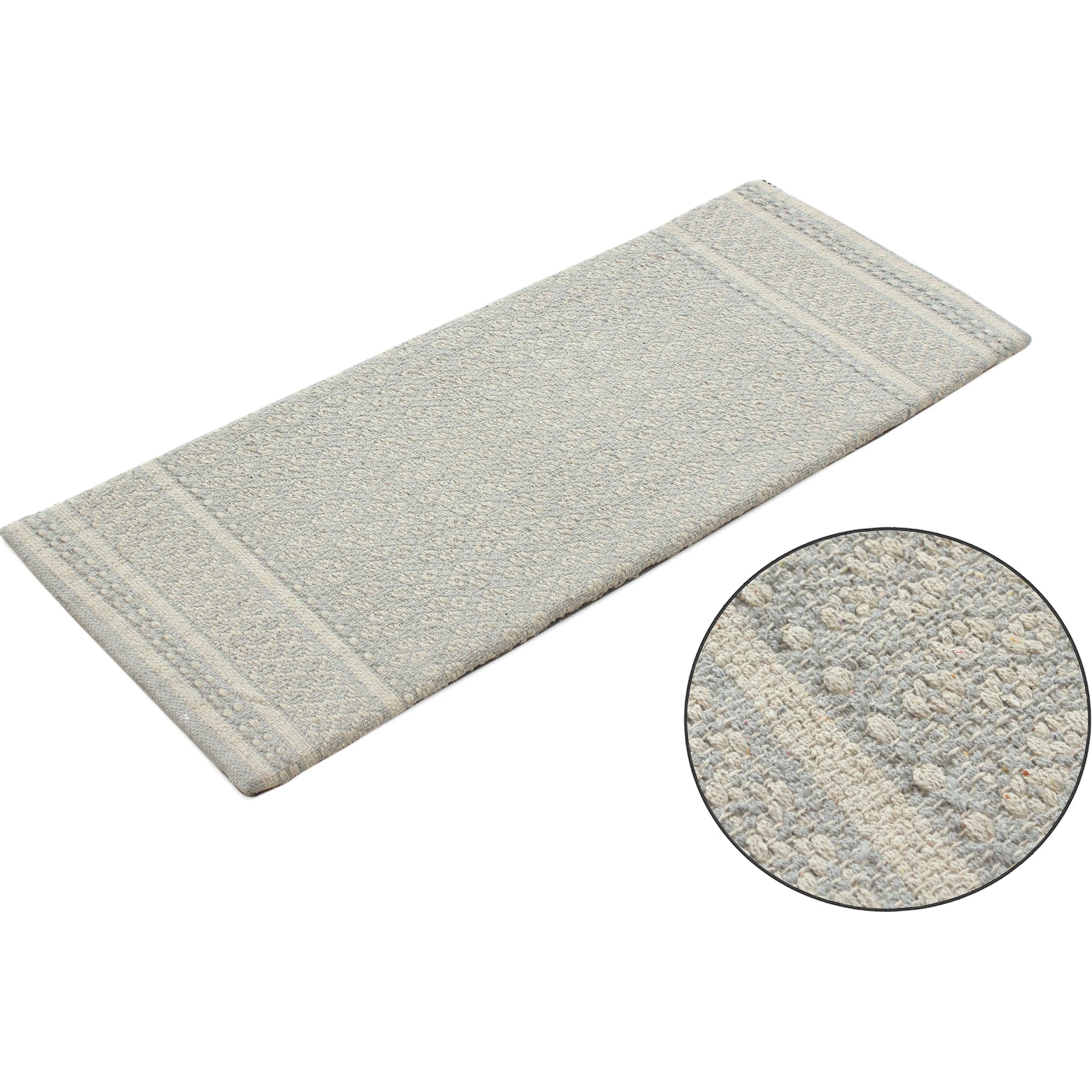 Luxurious Woven Cotton Kitchen Runner Mat Rug - Anti-Fatigue. Anti-Skid. Cushioned - 18''x48''