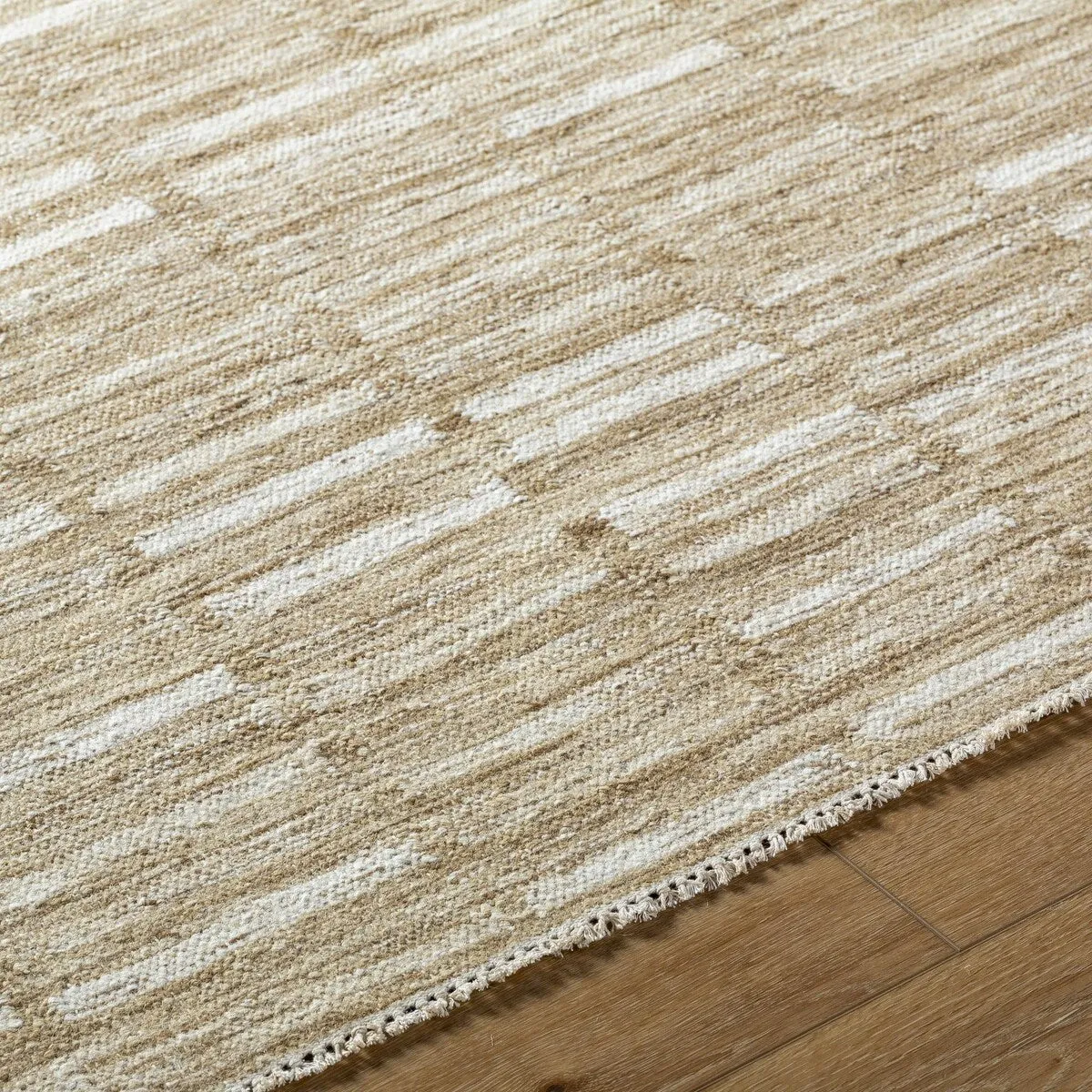 Madilyn Mid-Century Modern Stripe Fringed Area Rug