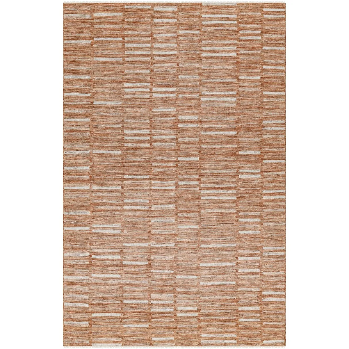 Madilyn Mid-Century Modern Stripe Fringed Area Rug