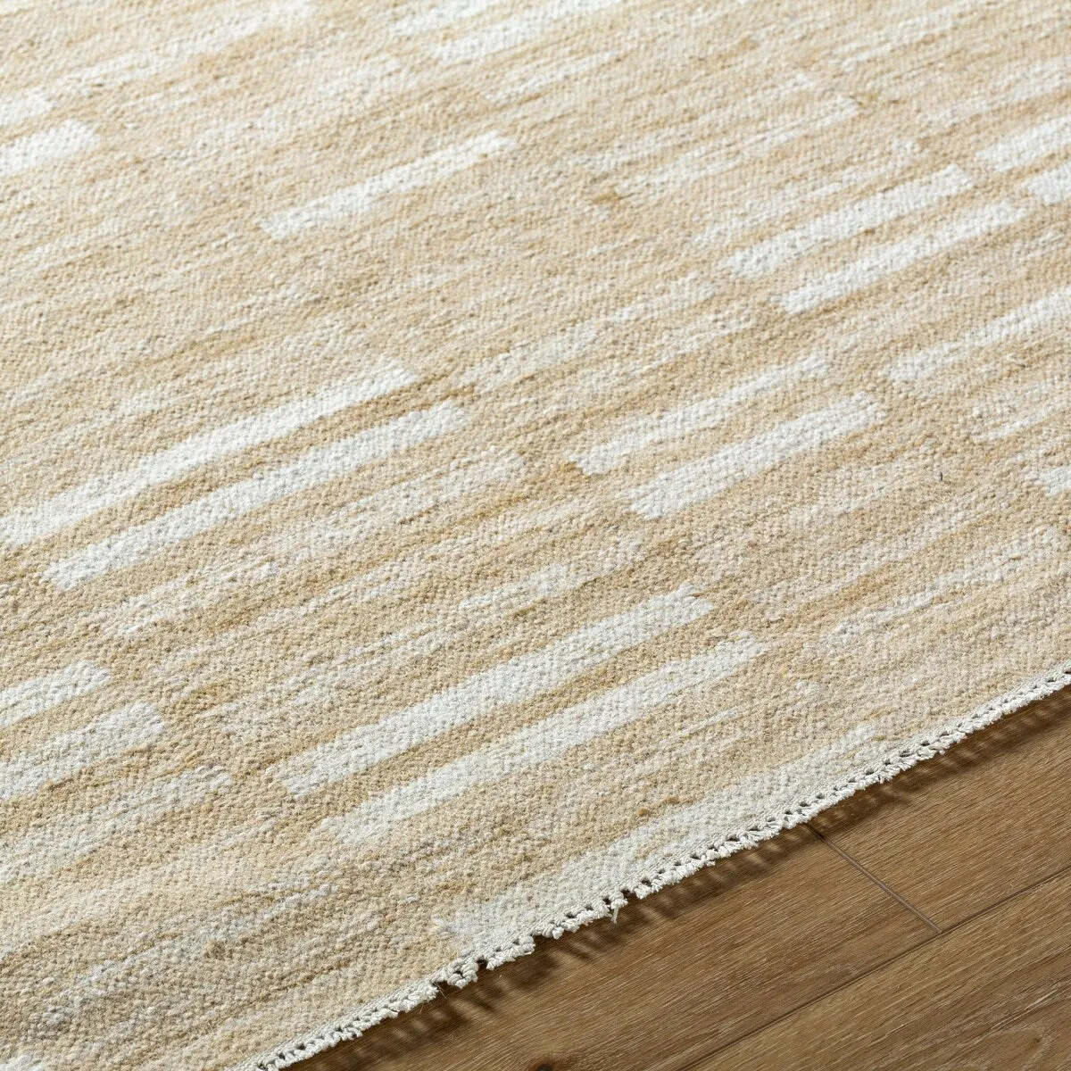 Madilyn Mid-Century Modern Stripe Fringed Area Rug