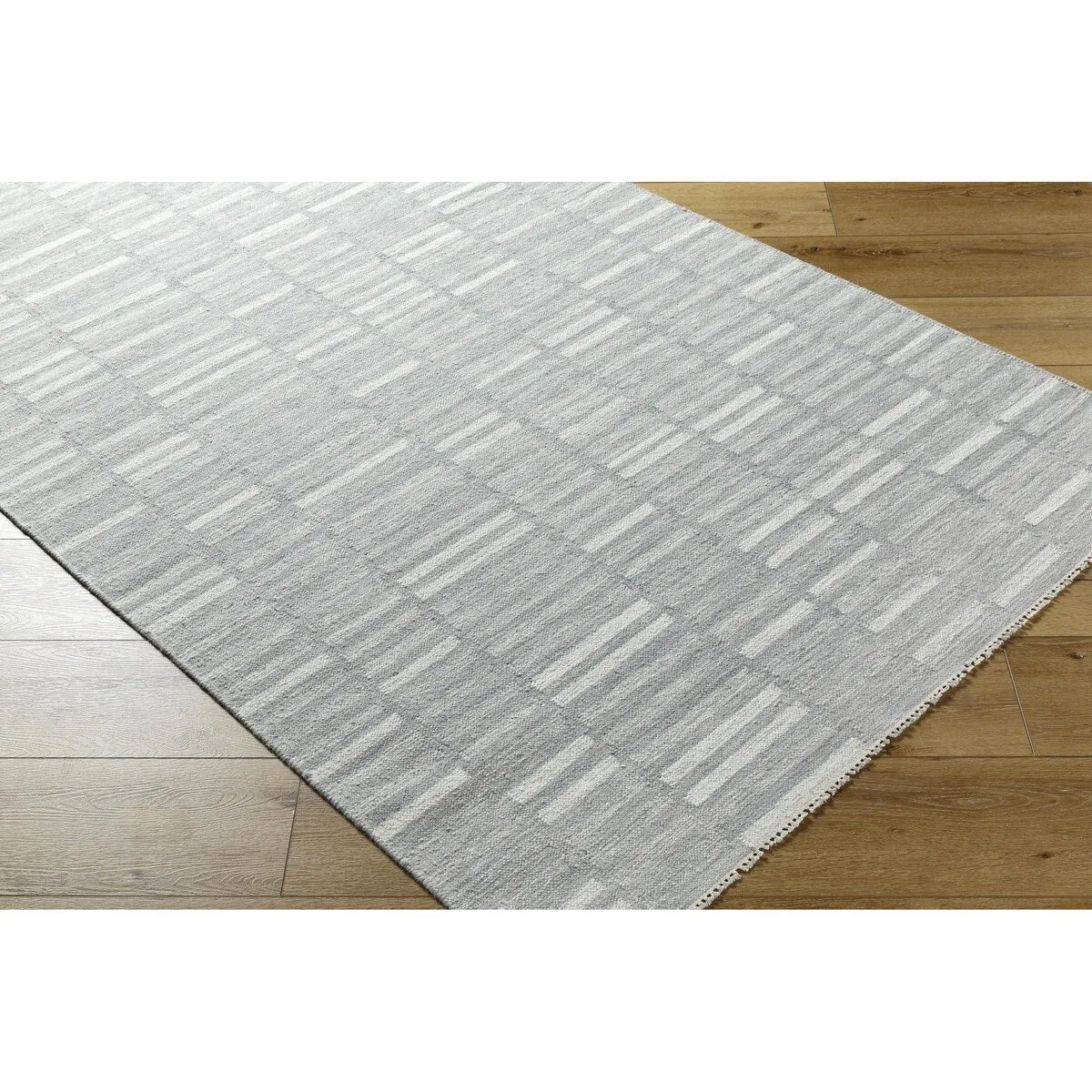Madilyn Mid-Century Modern Stripe Fringed Area Rug
