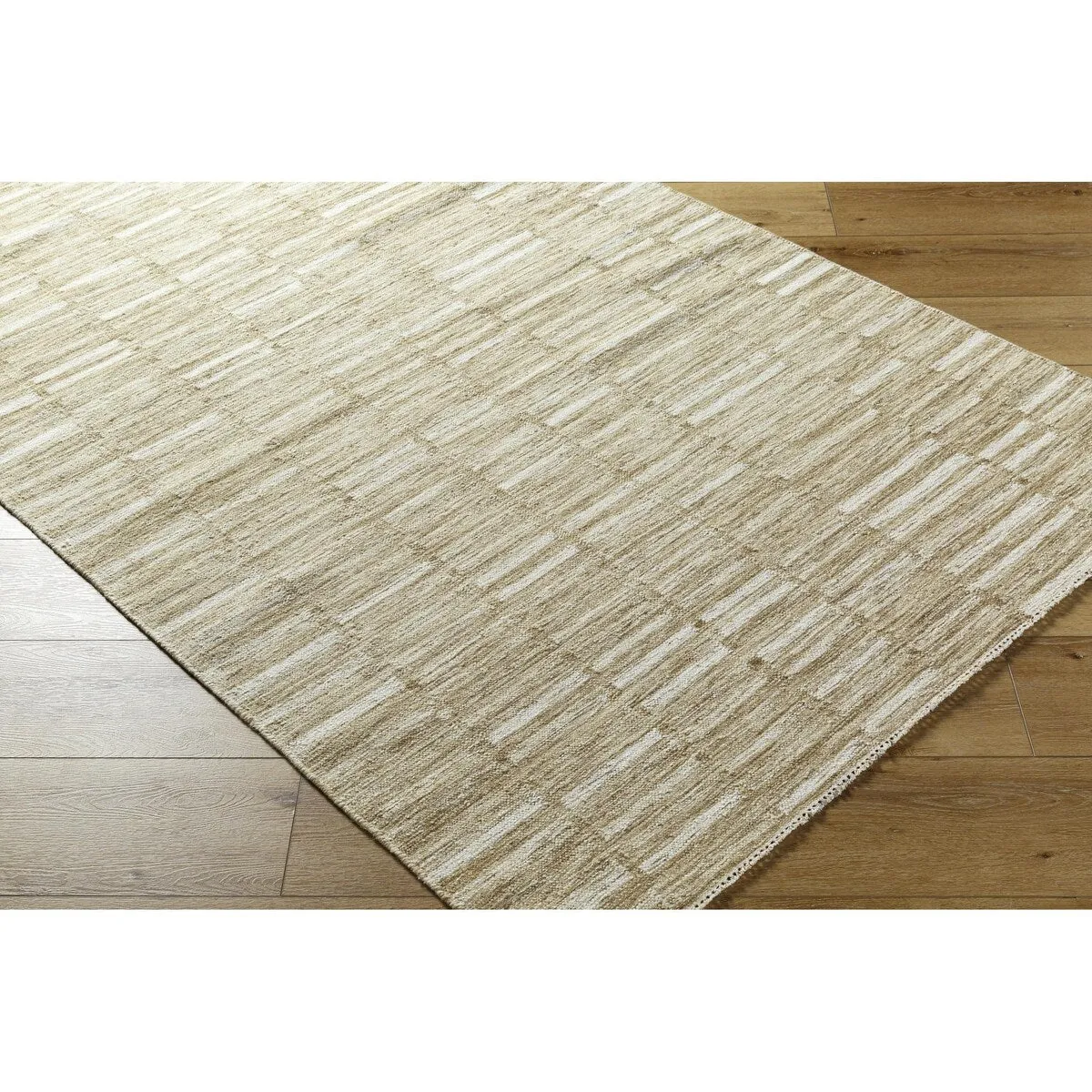 Madilyn Mid-Century Modern Stripe Fringed Area Rug