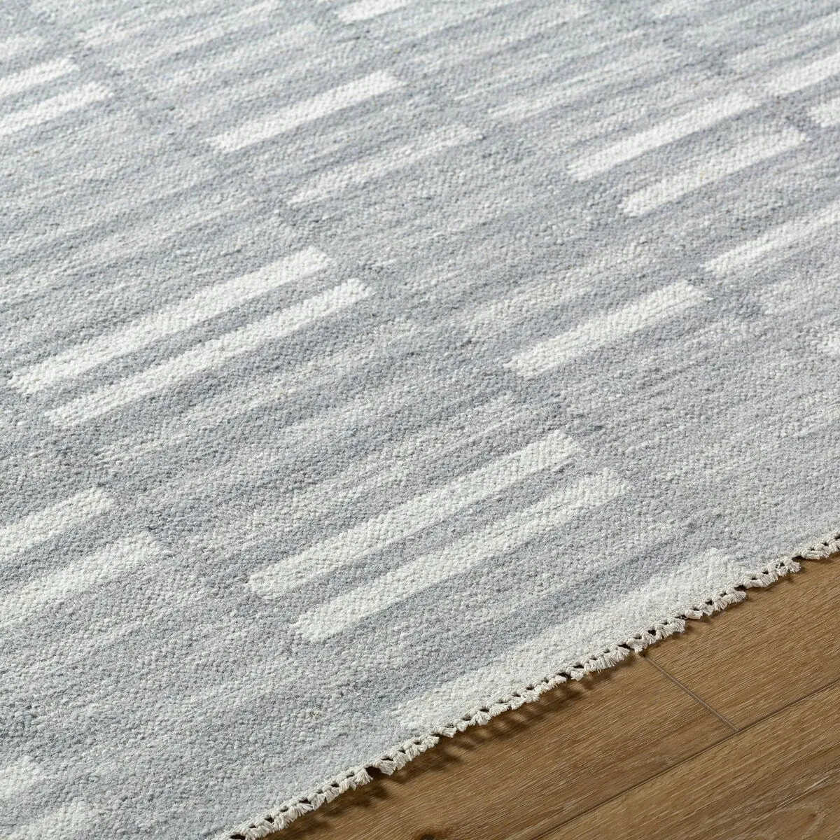 Madilyn Mid-Century Modern Stripe Fringed Area Rug