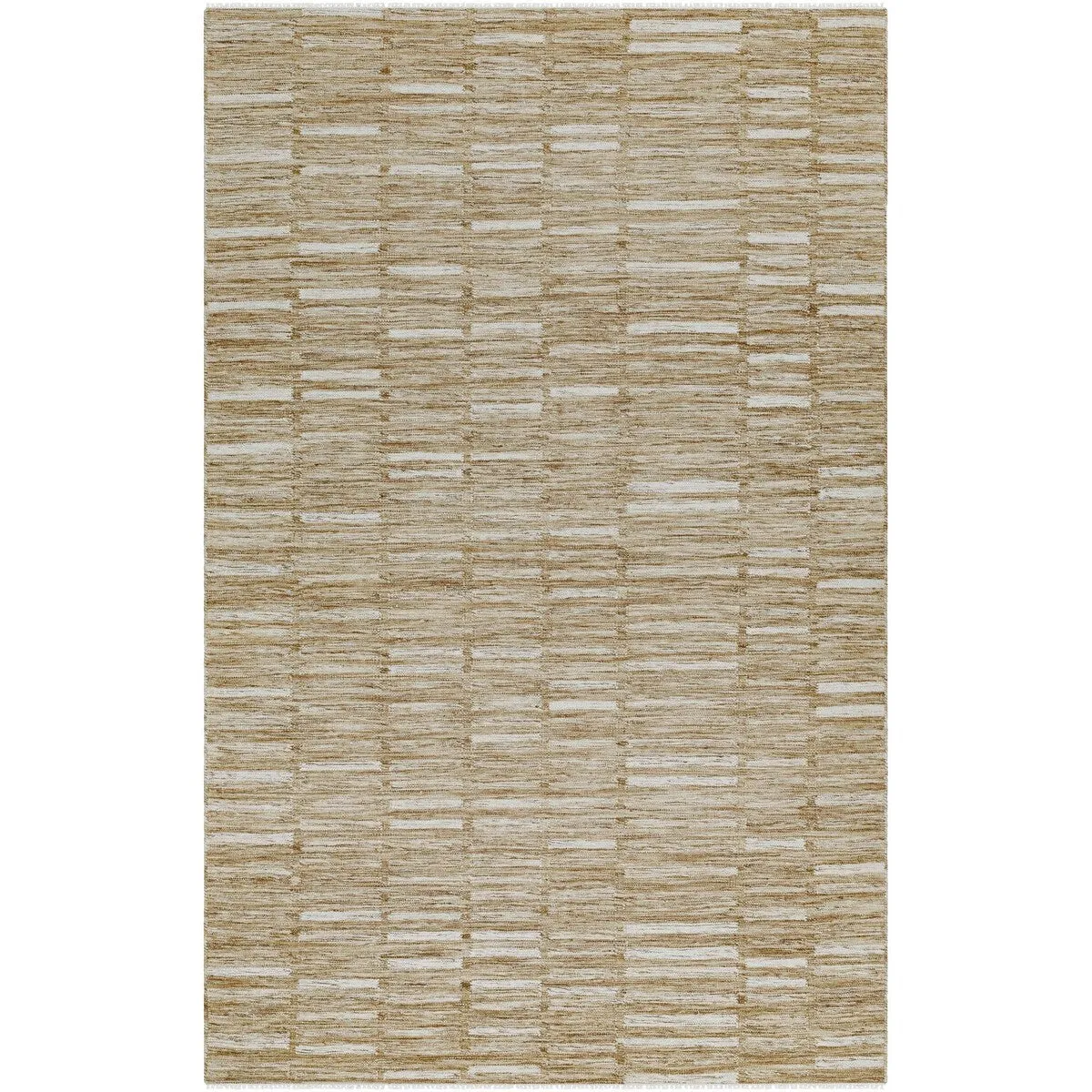 Madilyn Mid-Century Modern Stripe Fringed Area Rug