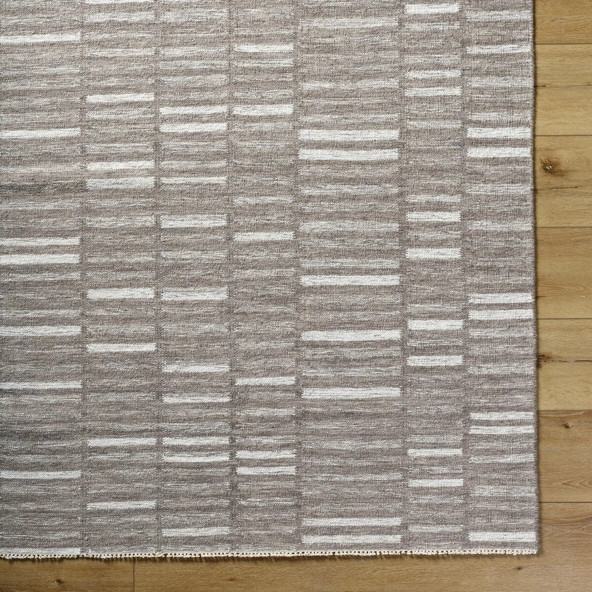 Madilyn Mid-Century Modern Stripe Fringed Area Rug