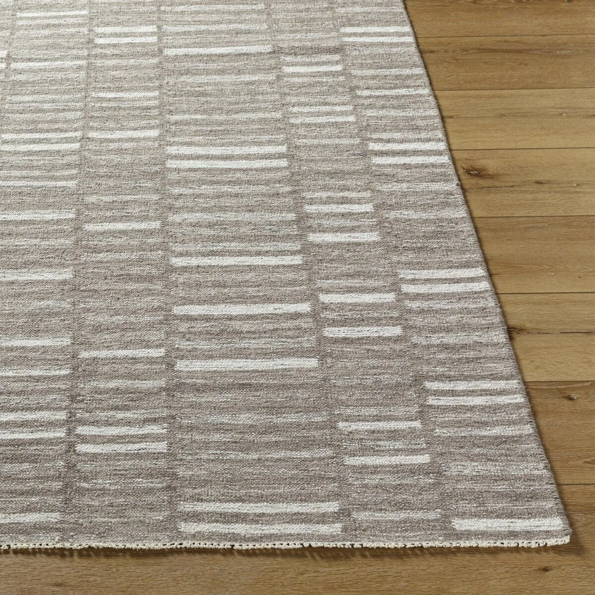 Madilyn Mid-Century Modern Stripe Fringed Area Rug
