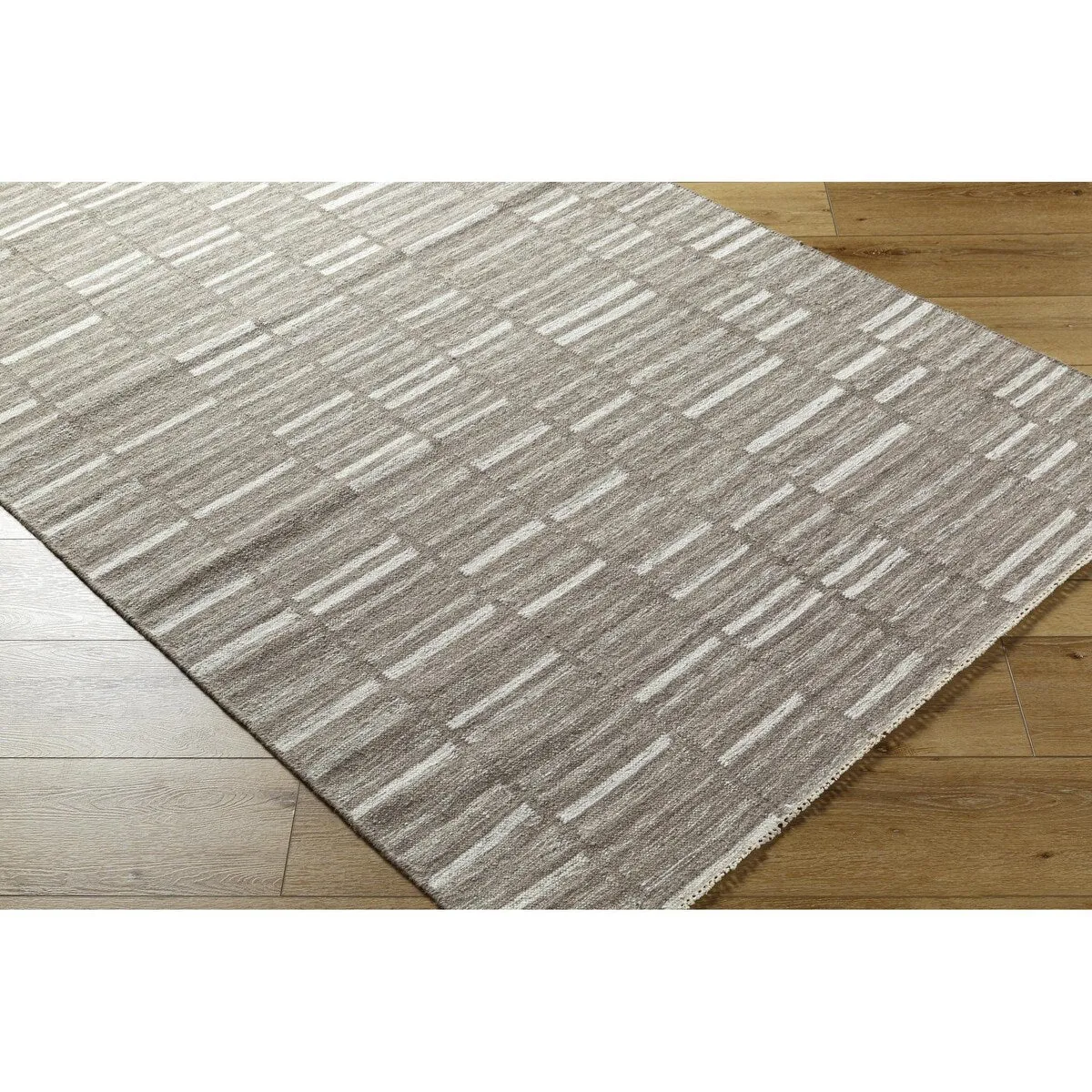 Madilyn Mid-Century Modern Stripe Fringed Area Rug
