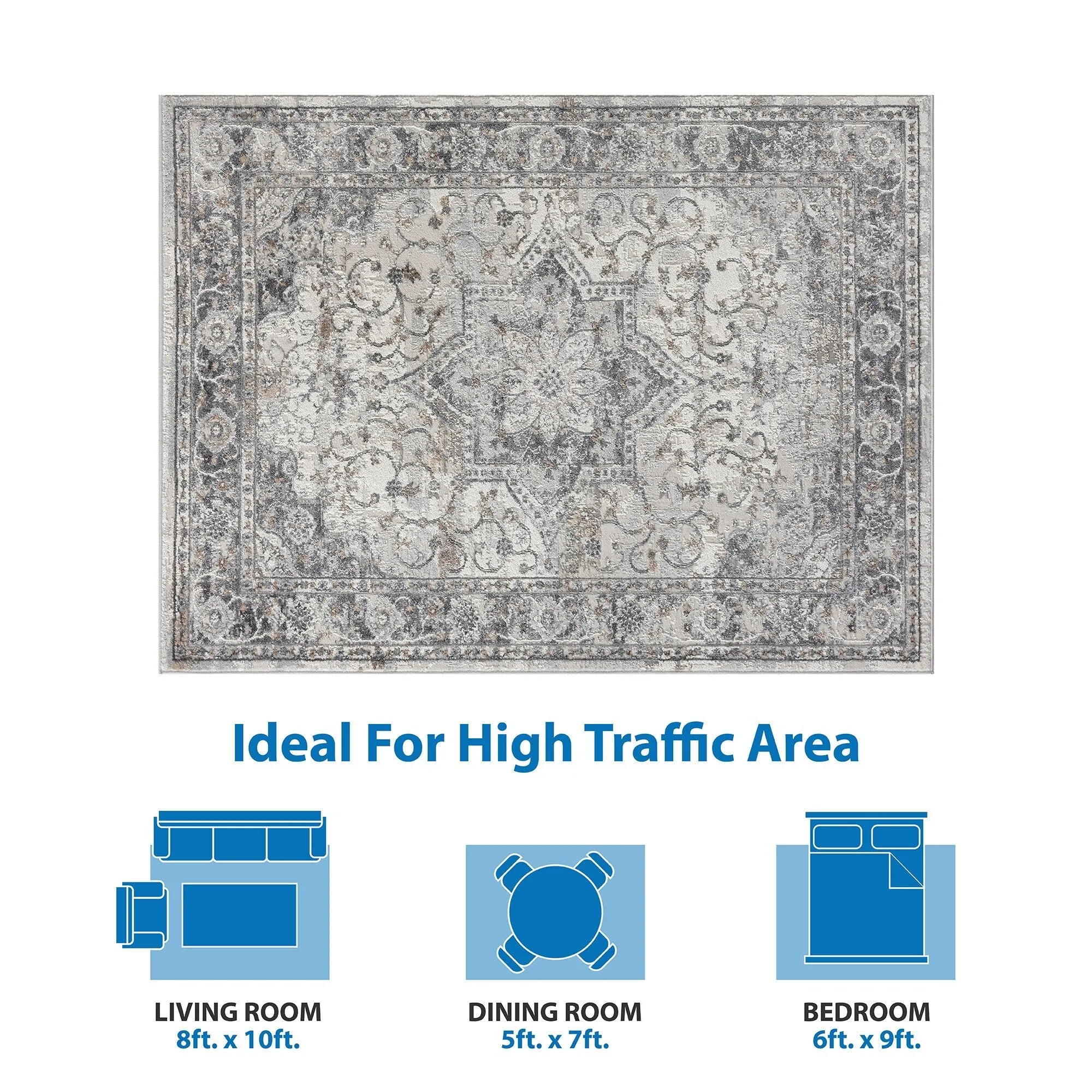 Madison Park Molly Medallion Woven Area Rug