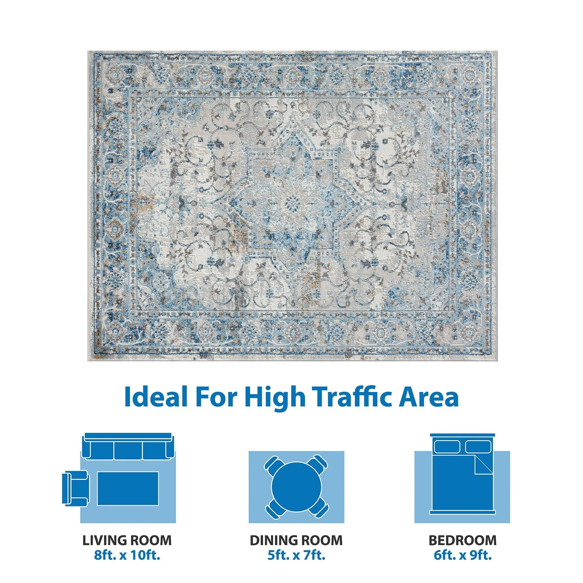 Madison Park Molly Medallion Woven Area Rug