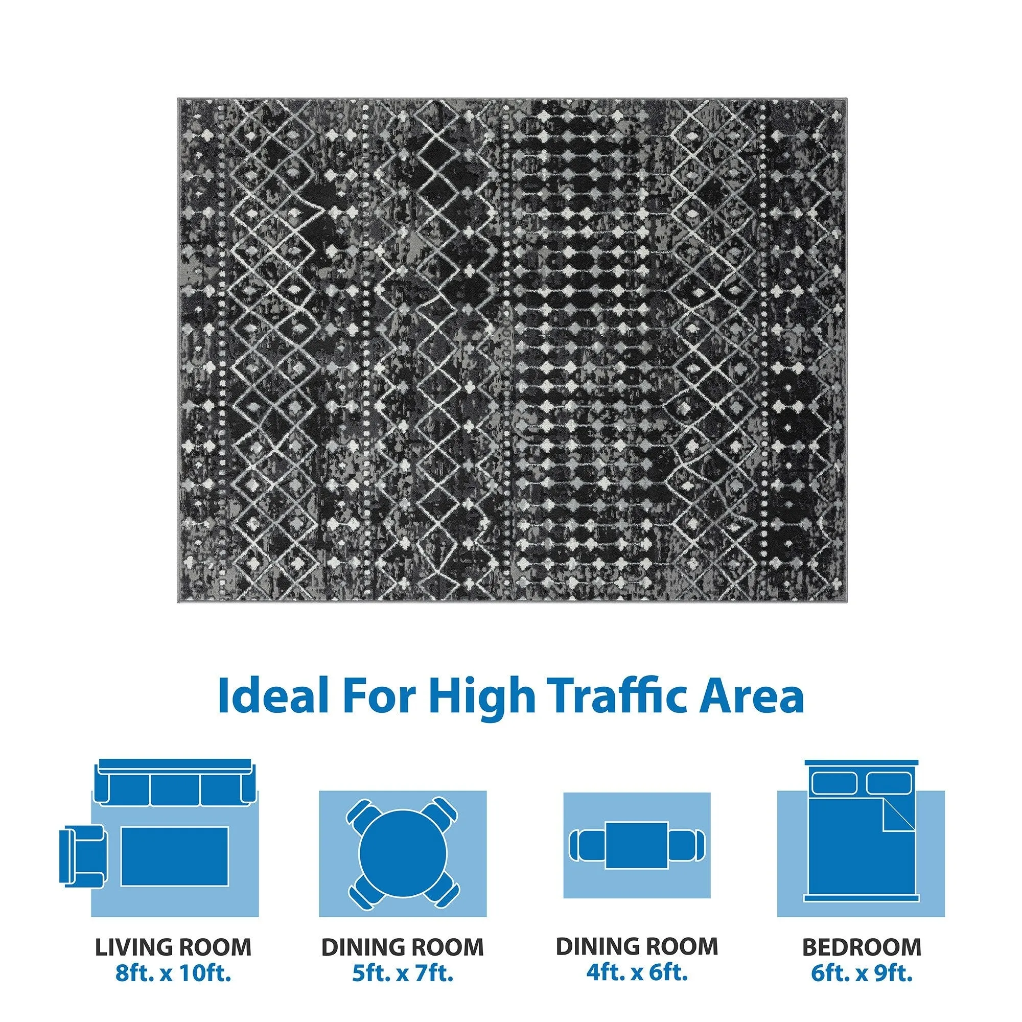 Madison Park Reese Moroccan Global Woven Area Rug