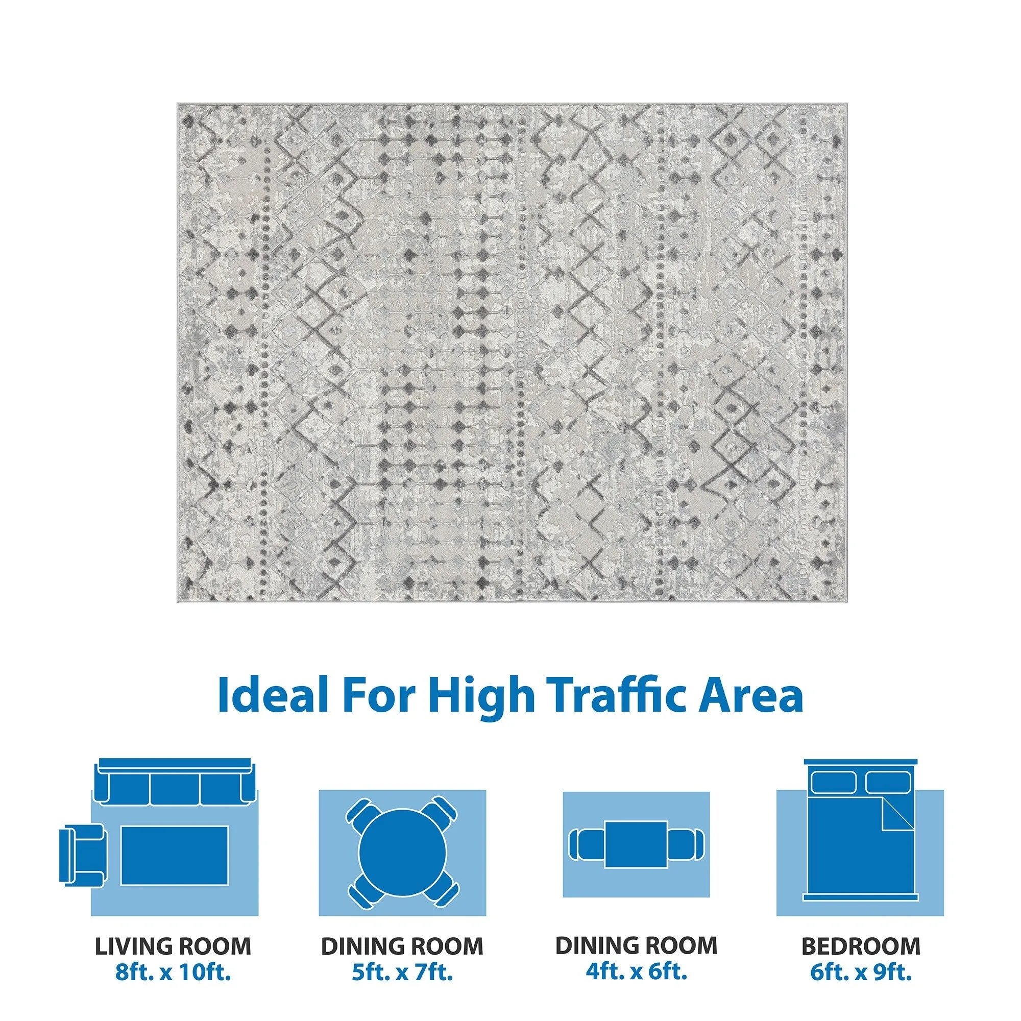 Madison Park Reese Moroccan Global Woven Area Rug