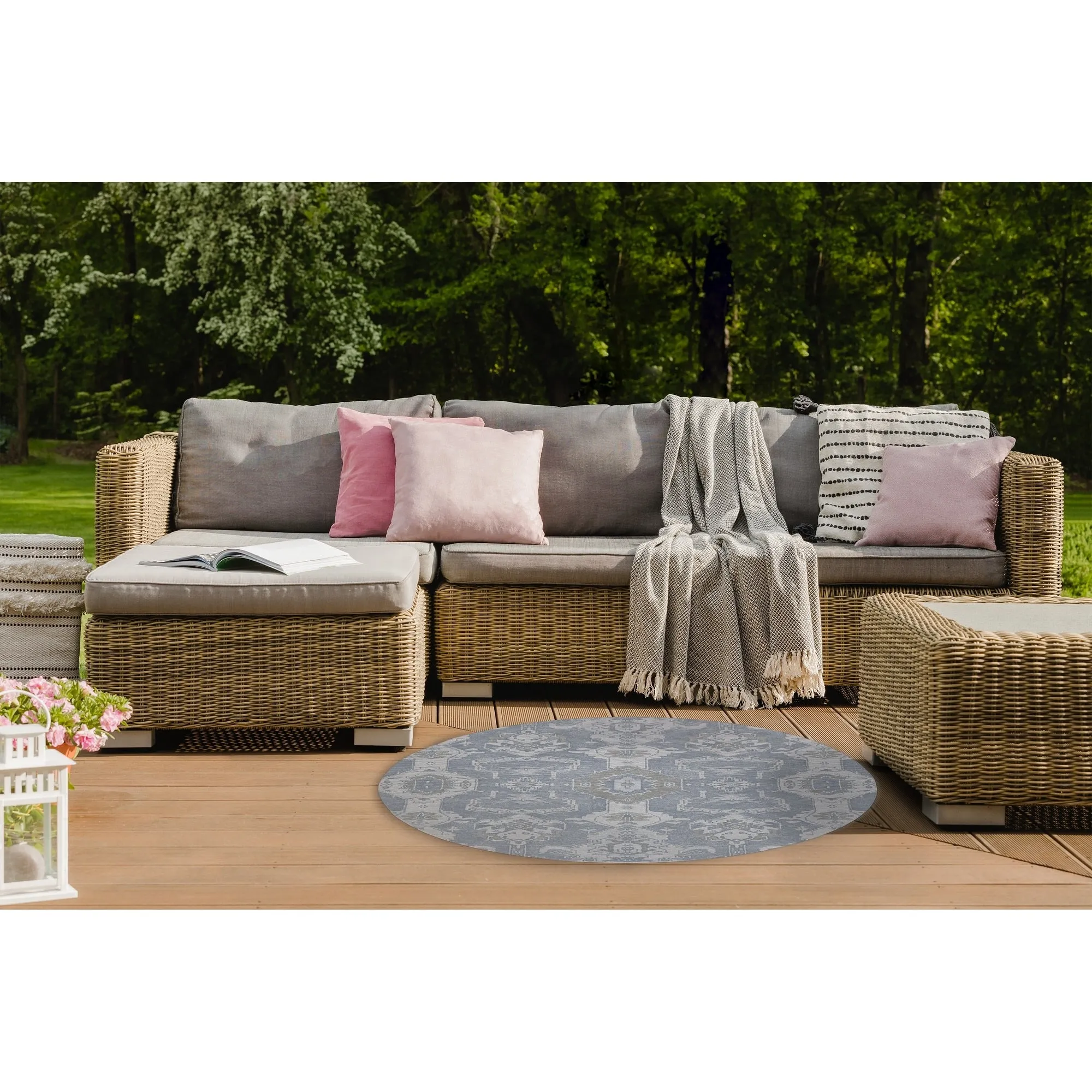 MAHAL LIGHT BLUE Outdoor Rug By Kavka Designs