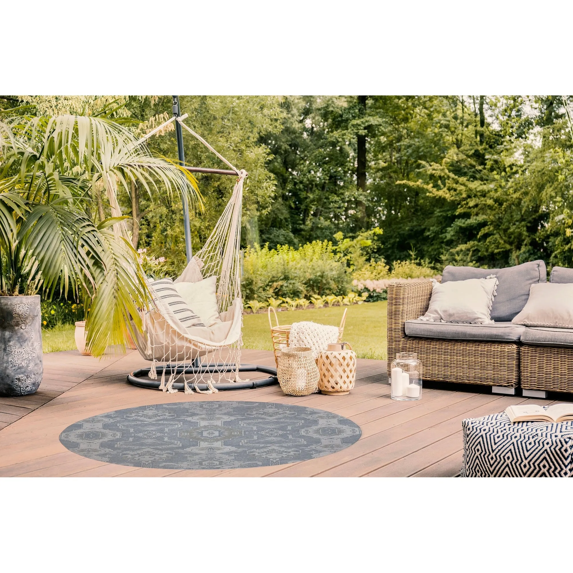 MAHAL LIGHT BLUE Outdoor Rug By Kavka Designs