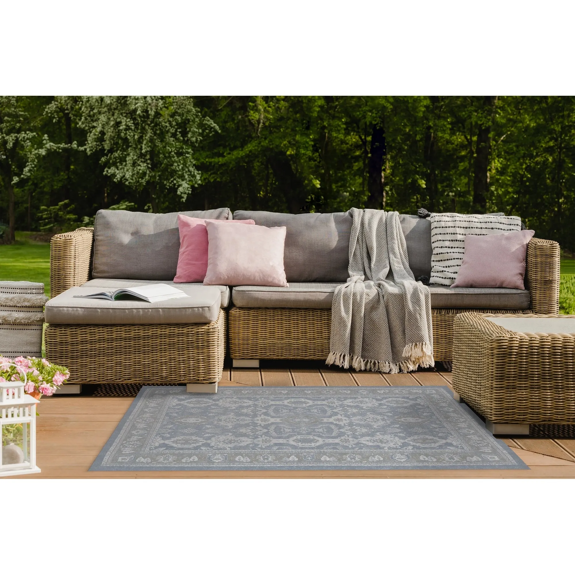 MAHAL LIGHT BLUE Outdoor Rug By Kavka Designs