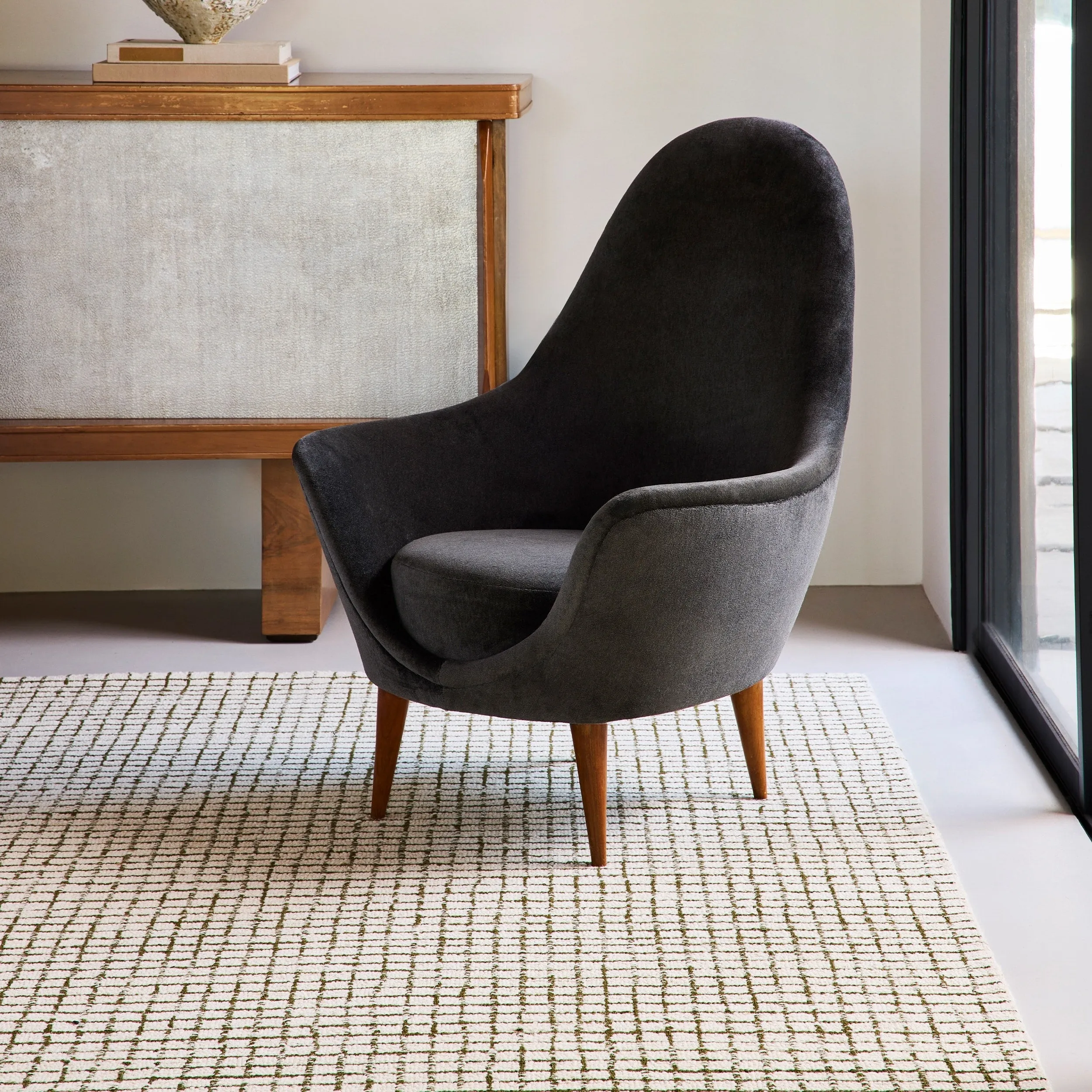 Melrose Checked Wool Area Rug
